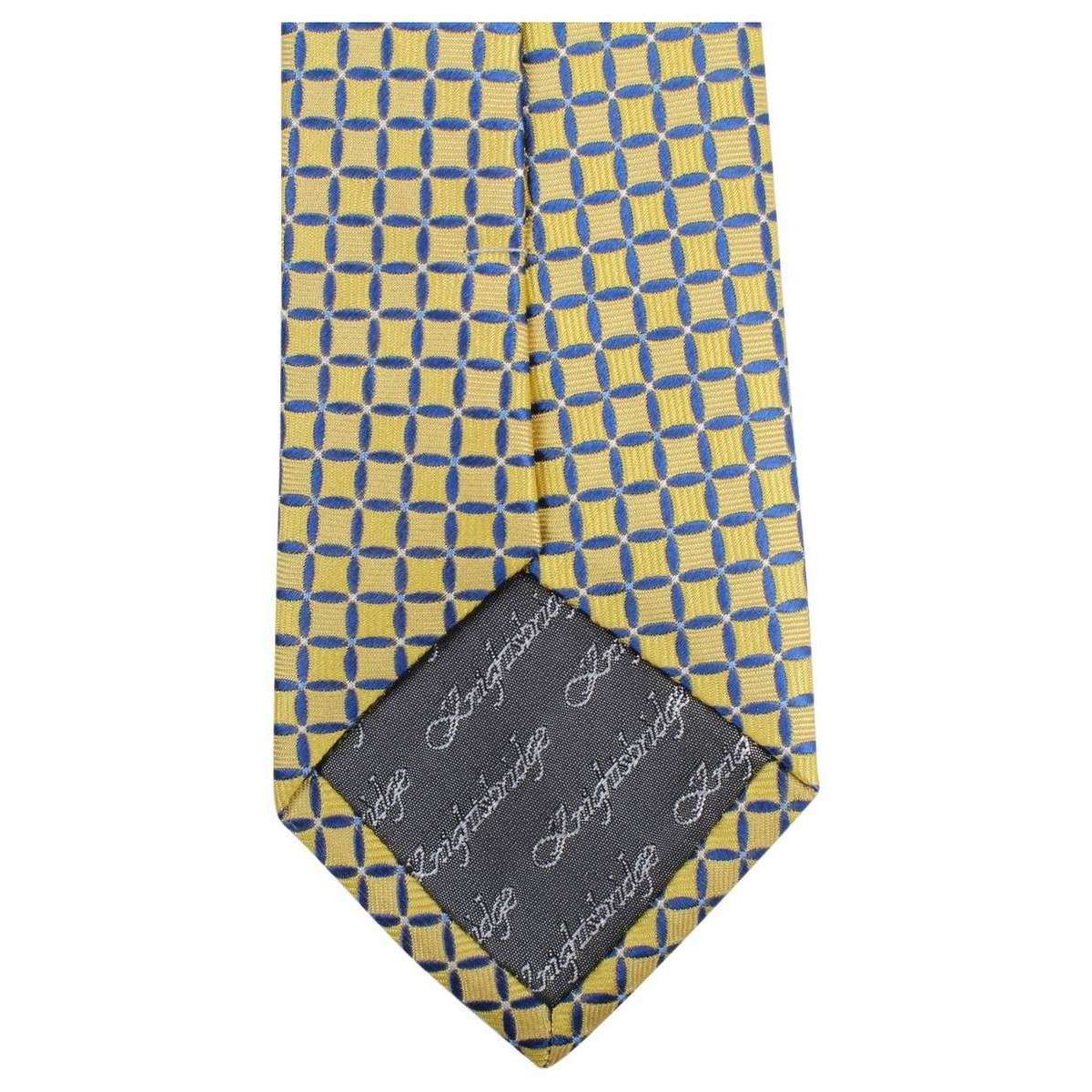 Knightsbridge Neckwear Geometric Tie - Yellow/Blue - Image 4
