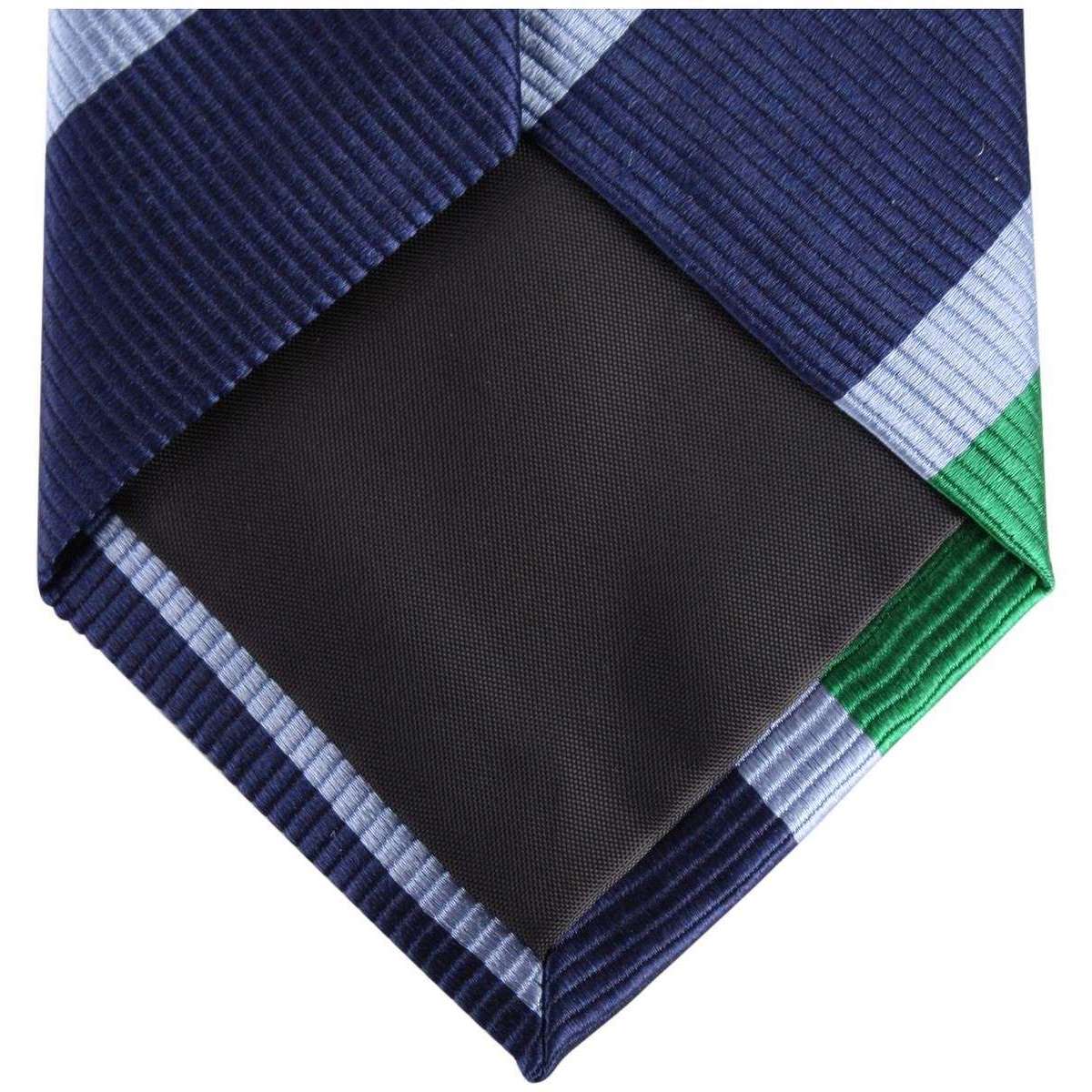 Knightsbridge Neckwear Kensington Diagonal Striped Silk Tie - Navy/Green - Image 3