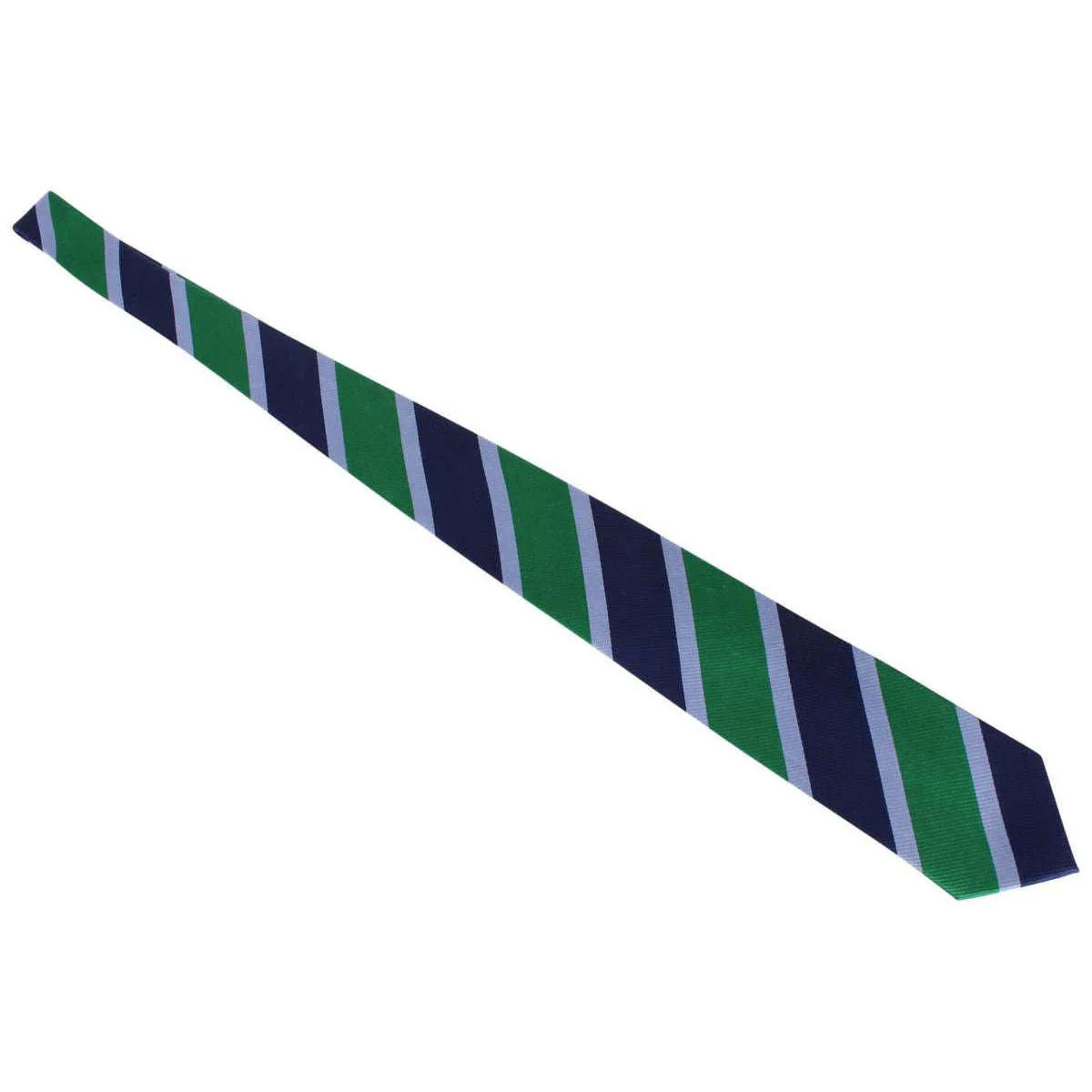 Knightsbridge Neckwear Kensington Diagonal Striped Silk Tie - Navy/Green - Image 4
