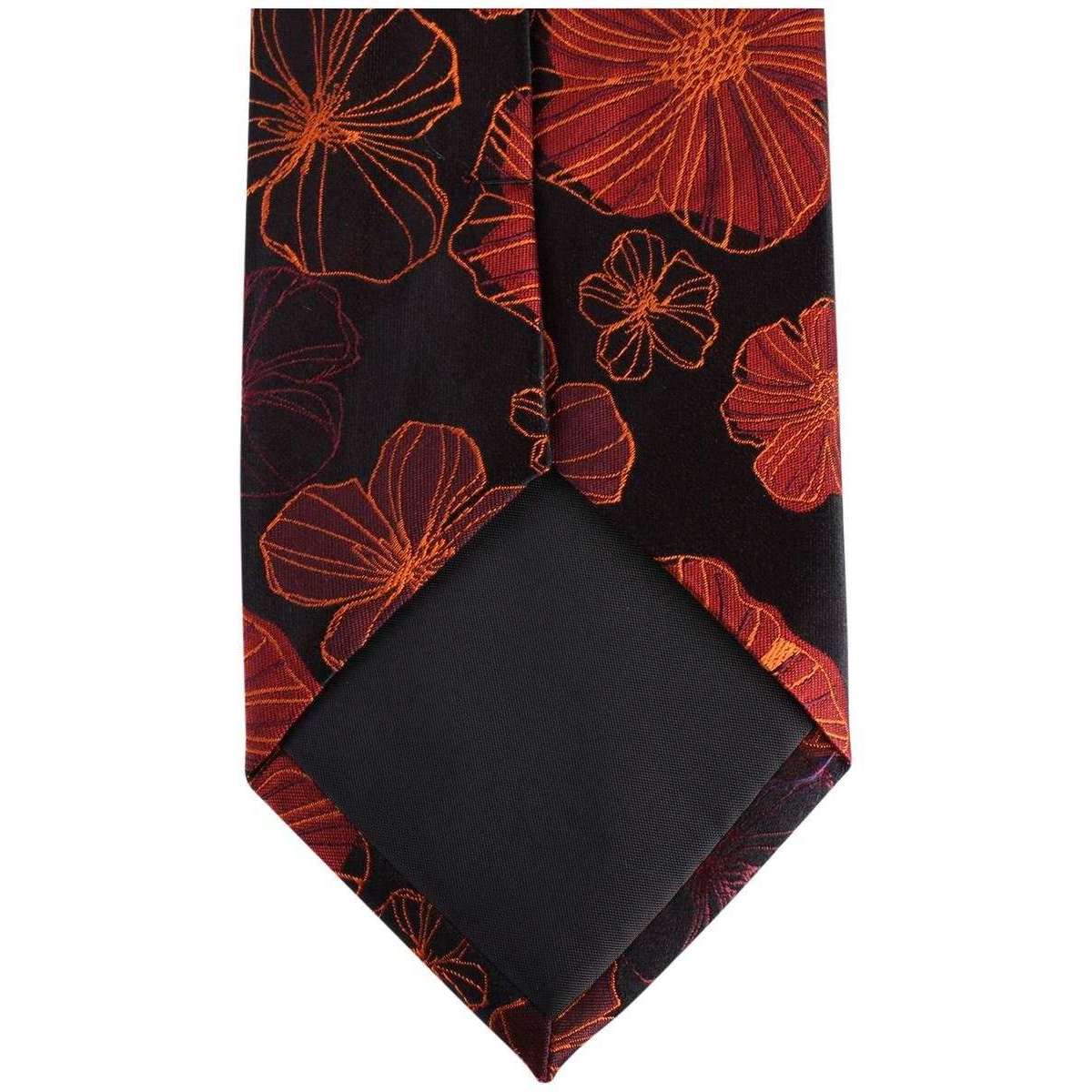 Knightsbridge Neckwear Kensington Floral Silk Tie - Black/Red - Image 2