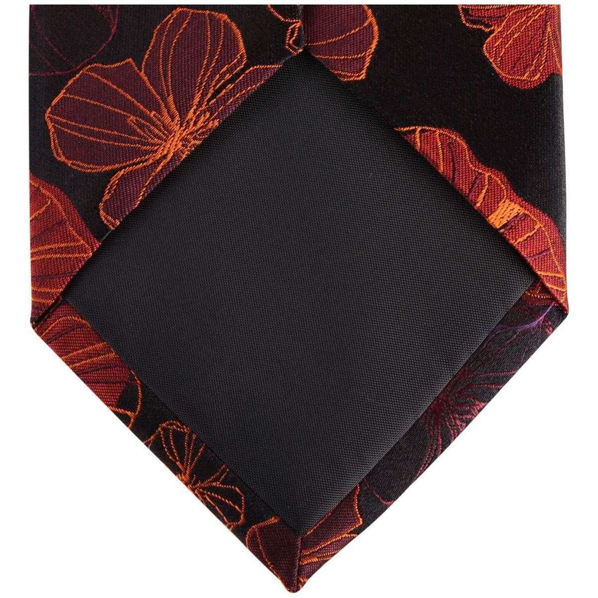 Knightsbridge Neckwear Kensington Floral Silk Tie - Black/Red - Image 3