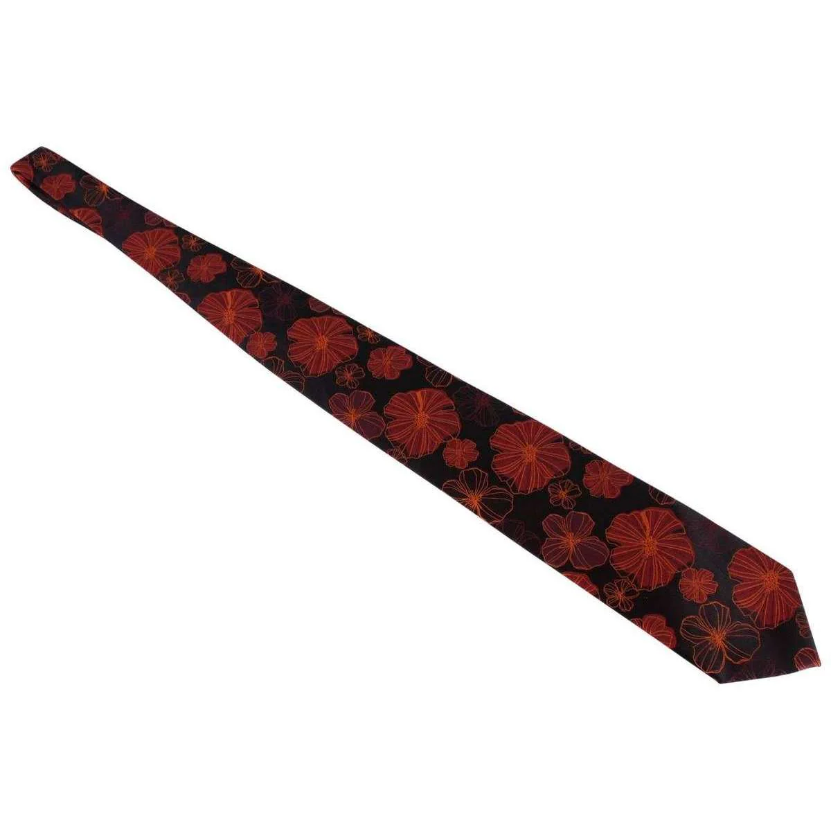 Knightsbridge Neckwear Kensington Floral Silk Tie - Black/Red - Image 4