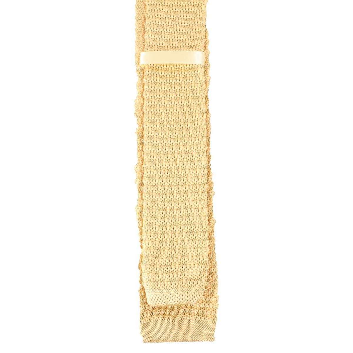 Knightsbridge Neckwear Knitted Tie - Cream - Image 2