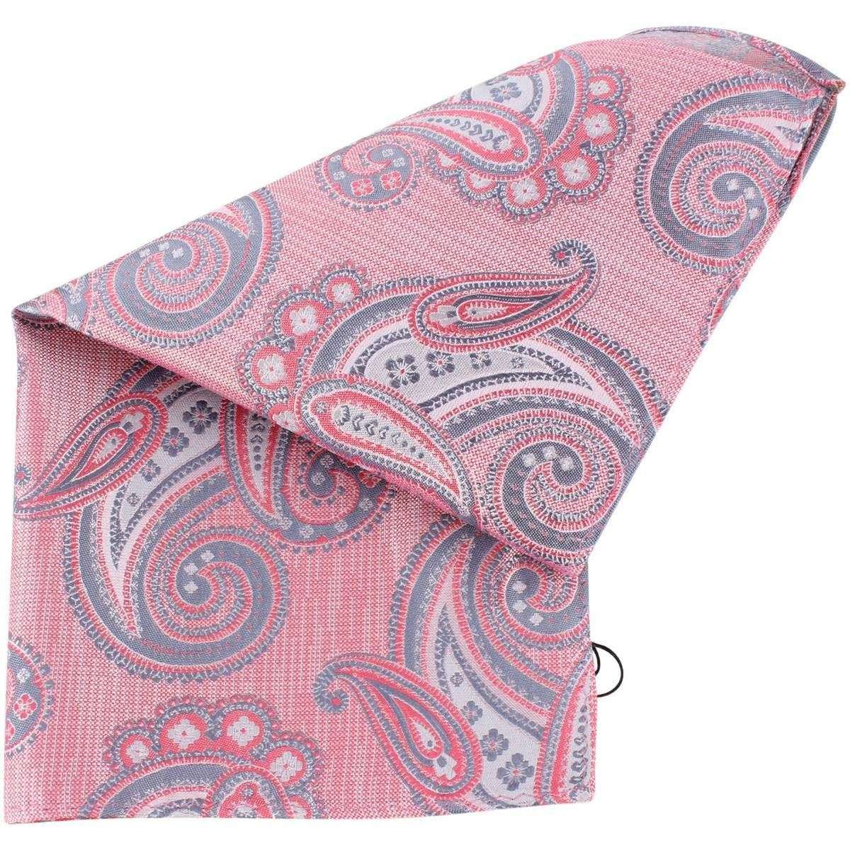 Knightsbridge Neckwear Large Paisley Silk Pocket Square - Pink/Lilac - Image 2
