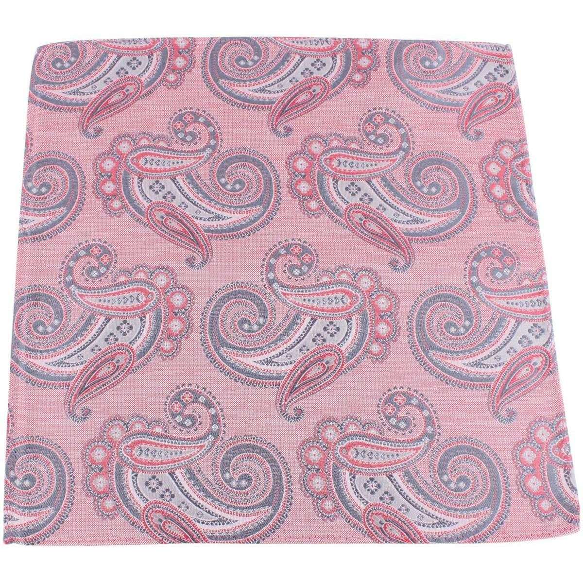 Knightsbridge Neckwear Large Paisley Silk Pocket Square - Pink/Lilac - Image 3