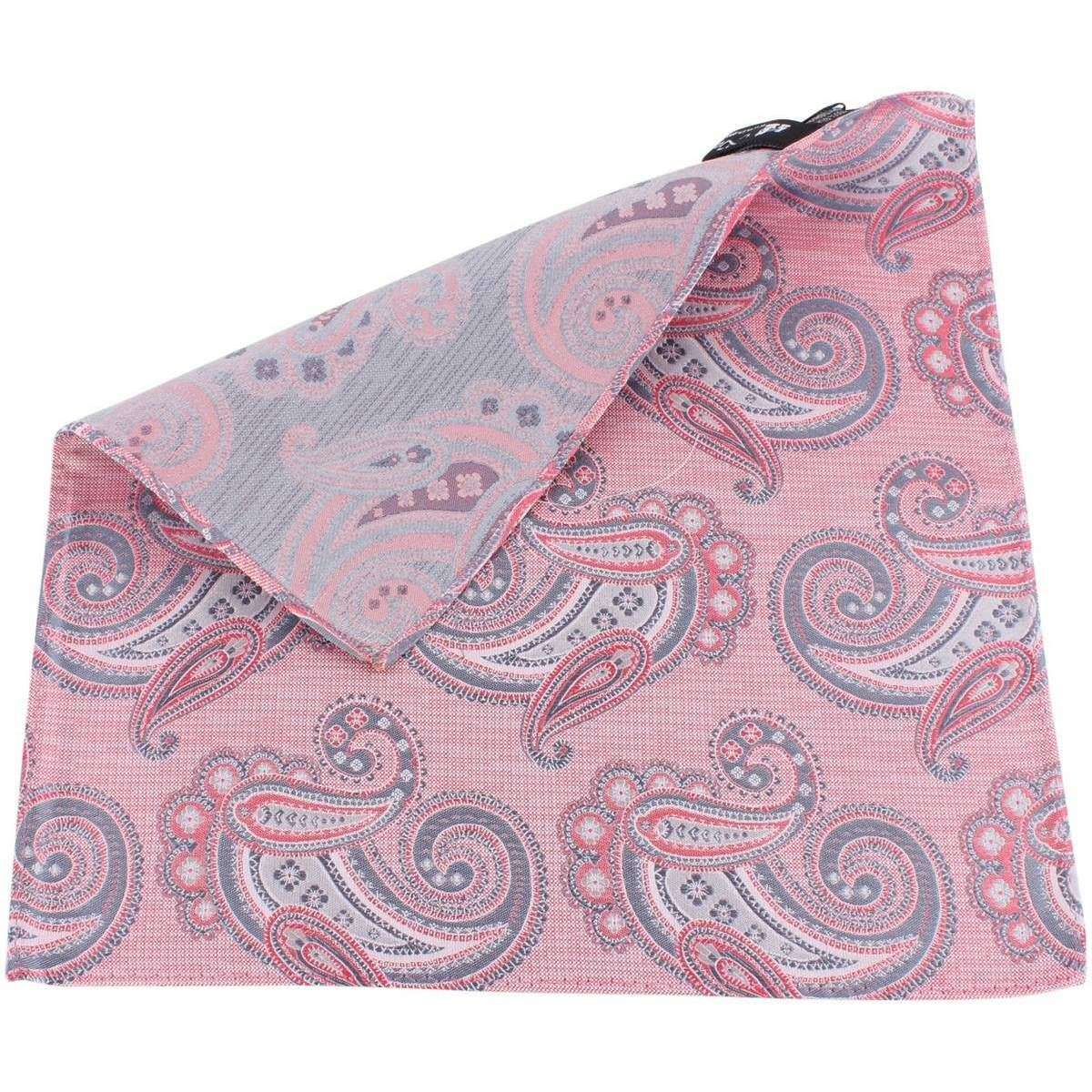 Knightsbridge Neckwear Large Paisley Silk Pocket Square - Pink/Lilac - Image 4