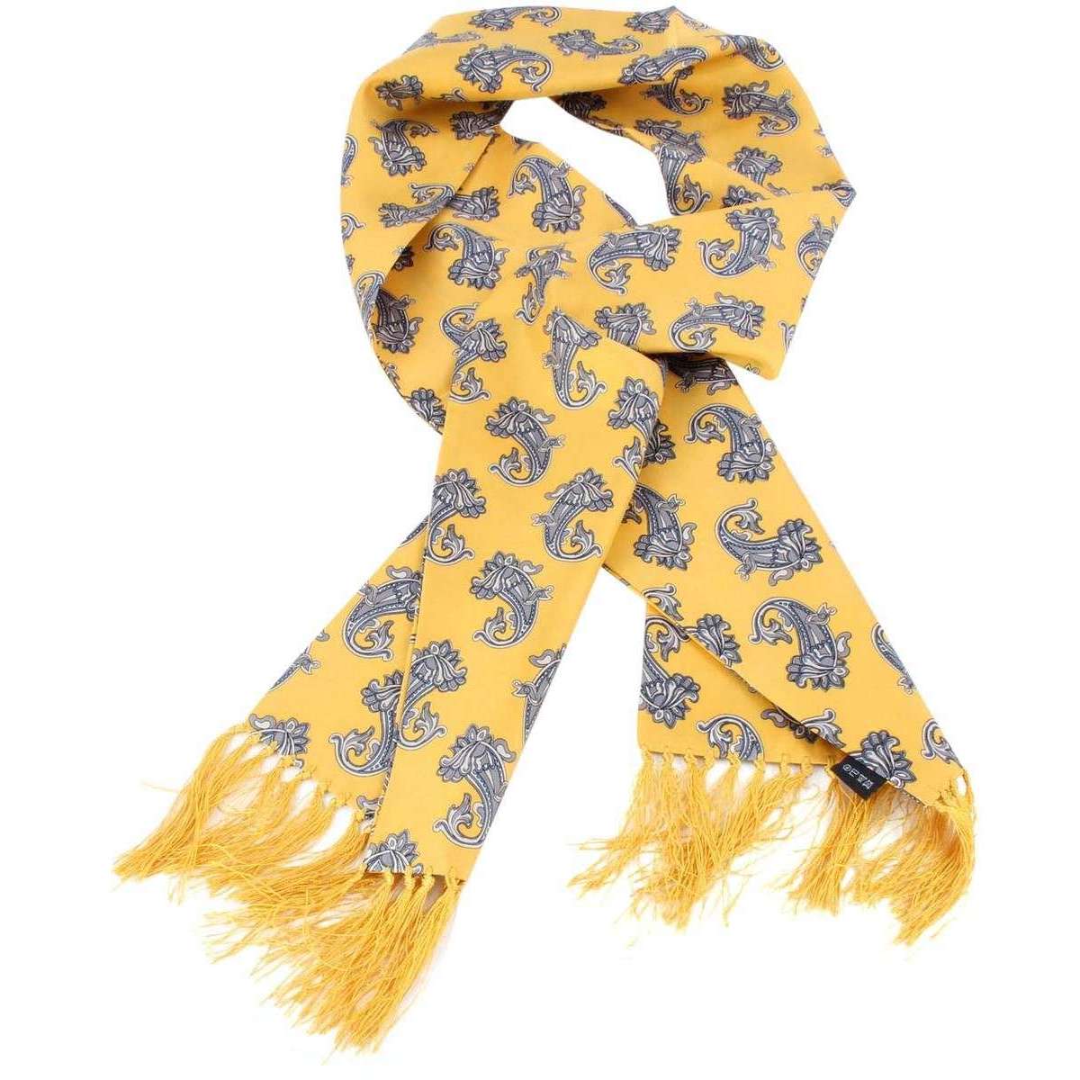 Knightsbridge Neckwear Large Paisley Silk Scarf - Yellow - Image 2