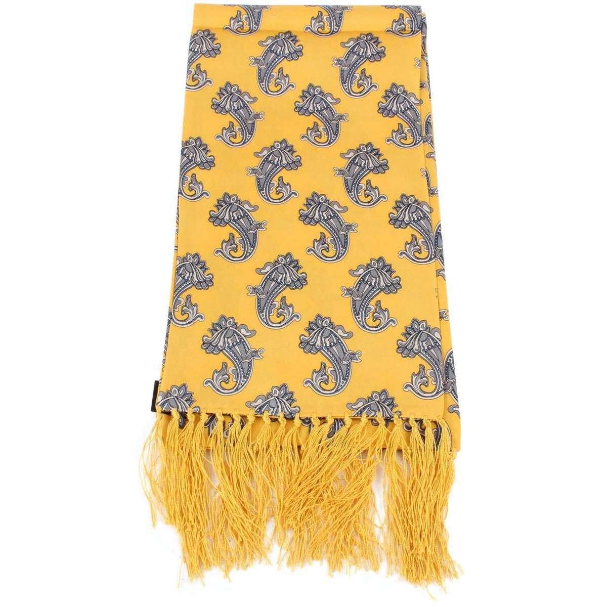 Knightsbridge Neckwear Large Paisley Silk Scarf - Yellow - Image 3