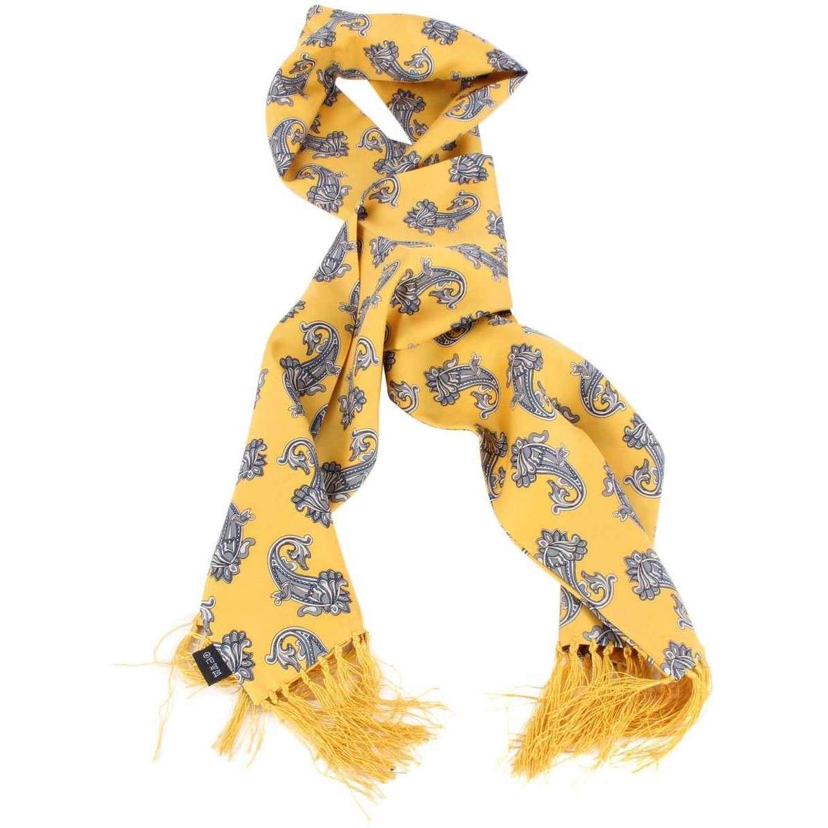 Knightsbridge Neckwear Large Paisley Silk Scarf - Yellow - Image 4
