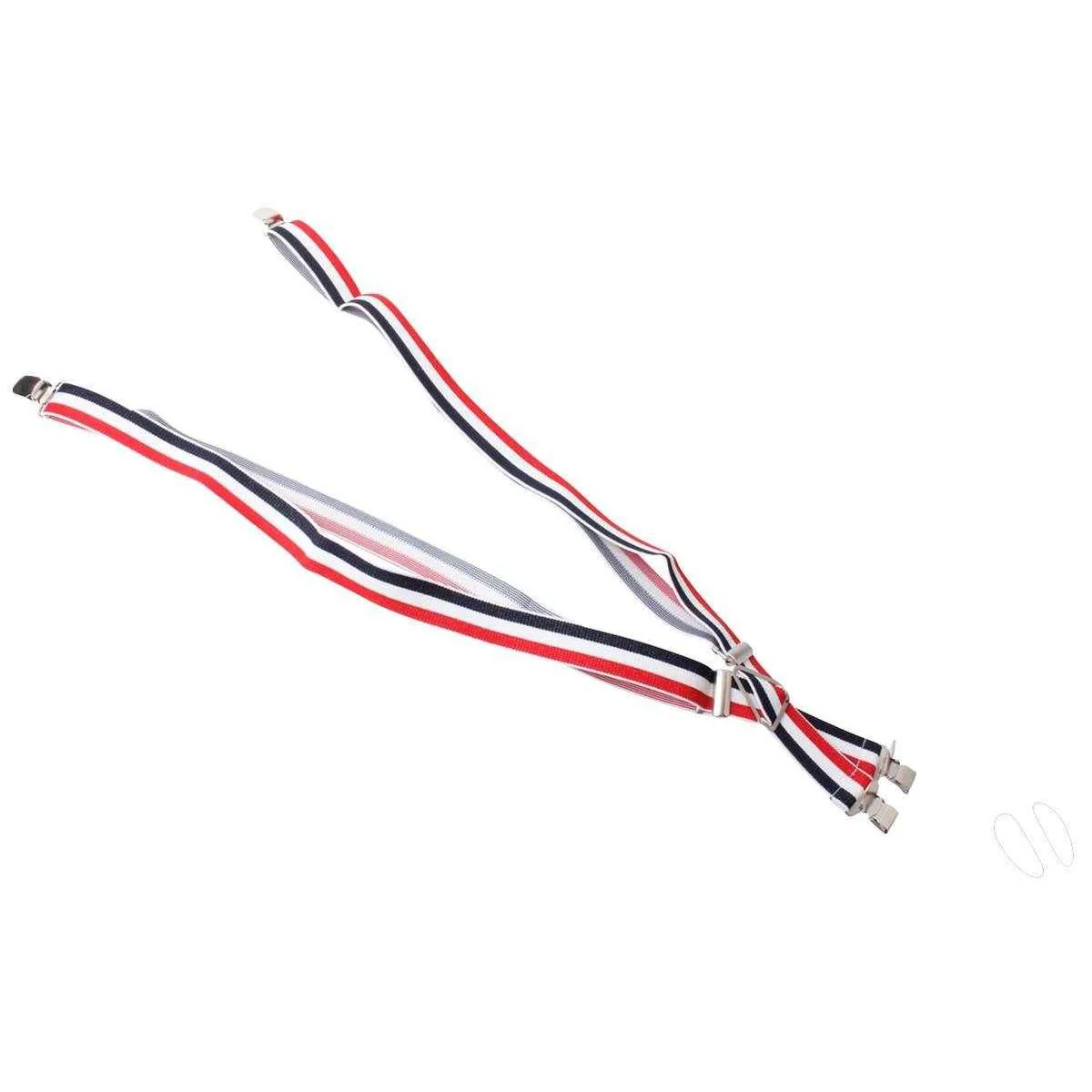 Knightsbridge Neckwear MOD Stripe Clip Braces - Red/Blue/White - Image 2