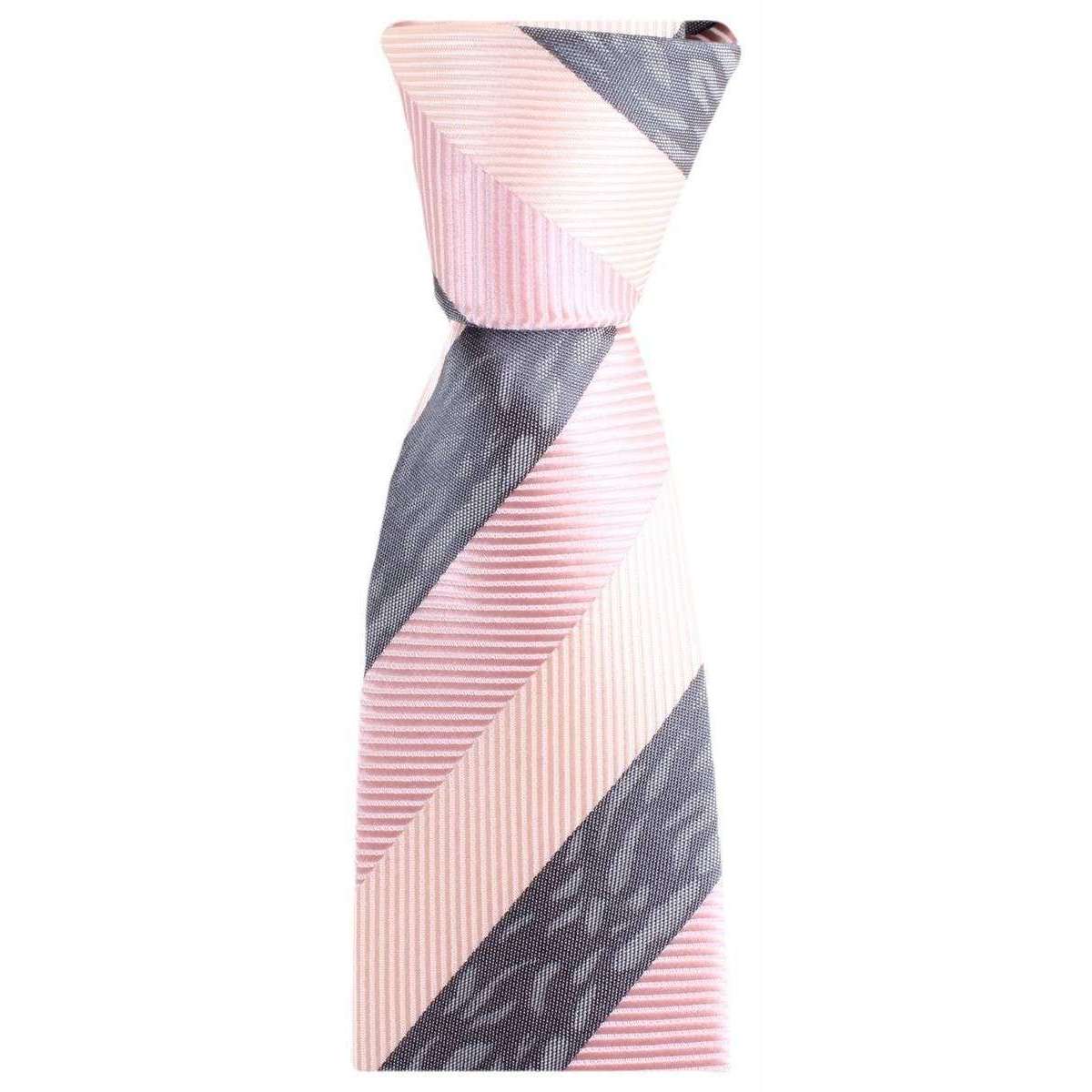 Knightsbridge Neckwear Multi Textured Regular Polyester Tie - Pink/Grey - Image 2