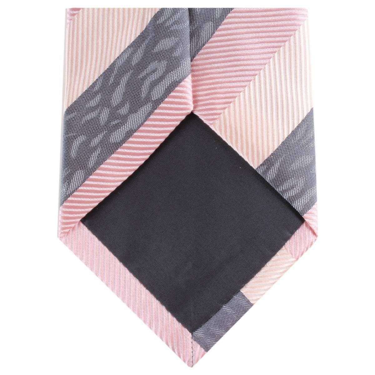 Knightsbridge Neckwear Multi Textured Regular Polyester Tie - Pink/Grey - Image 4