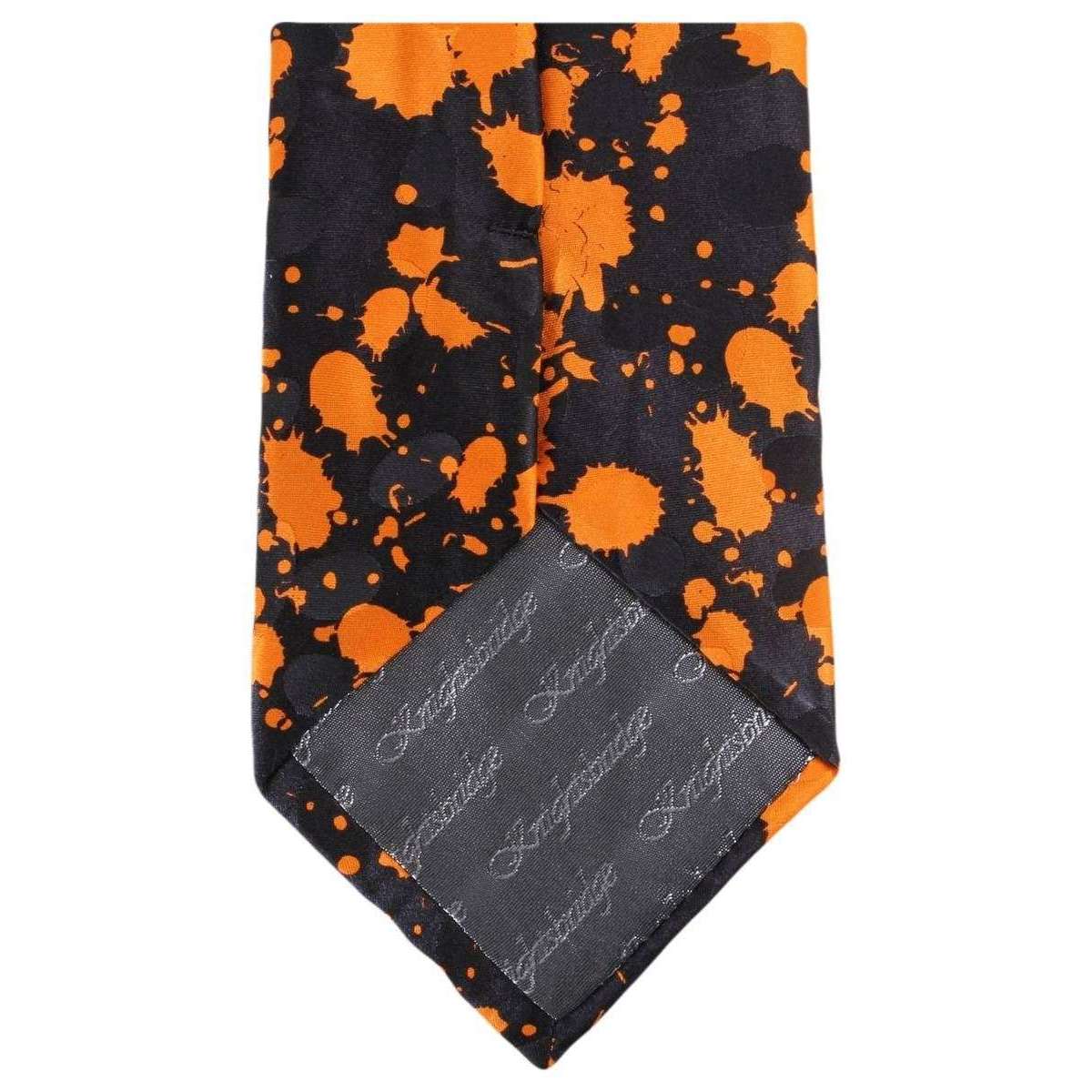 Knightsbridge Neckwear Paint Splash Tie - Black/Orange - Image 2
