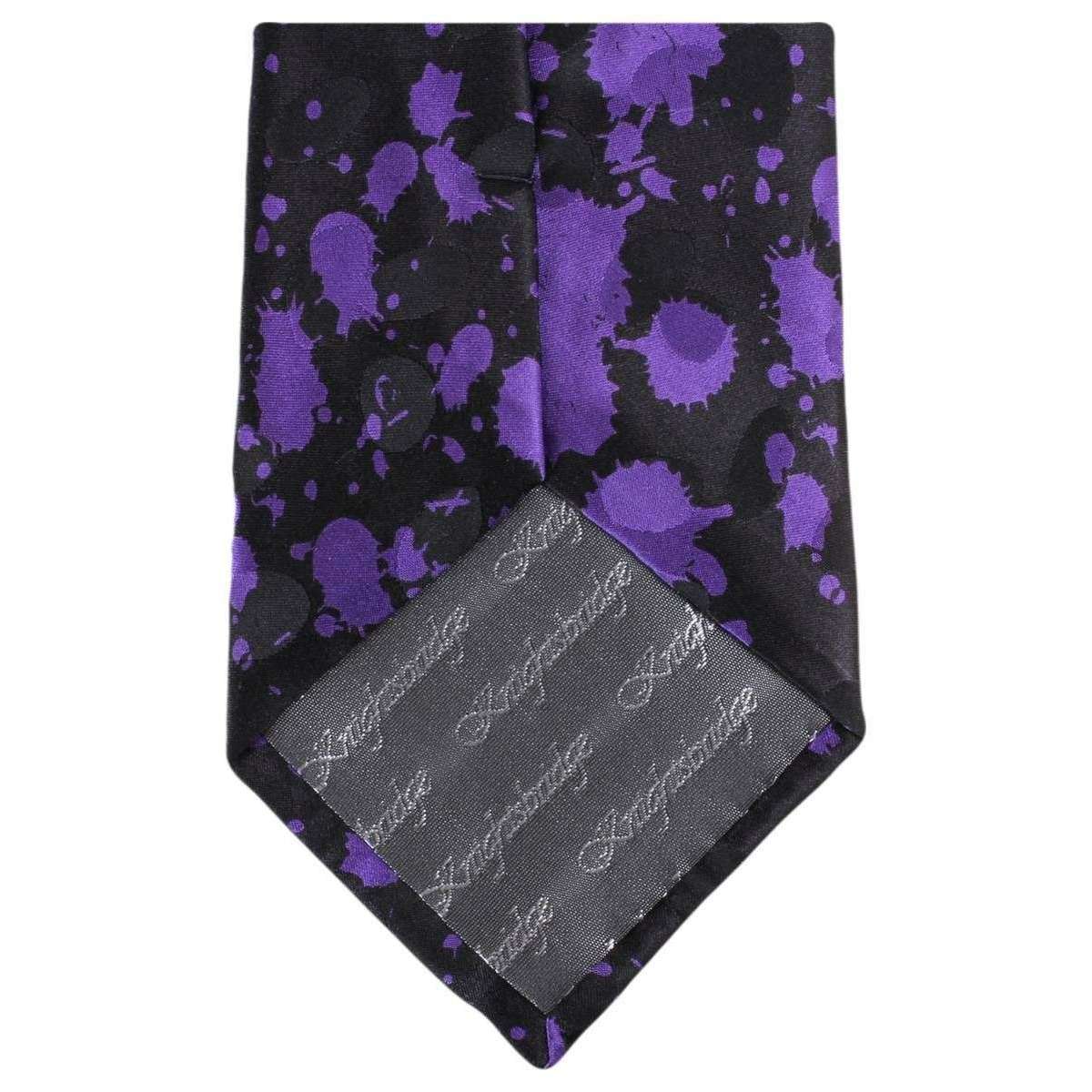 Knightsbridge Neckwear Paint Splash Tie - Black/Purple - Image 3