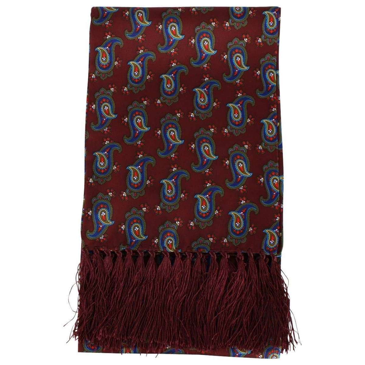 Knightsbridge Neckwear Paisley Aviator Silk Scarf - Burgundy - Image 3