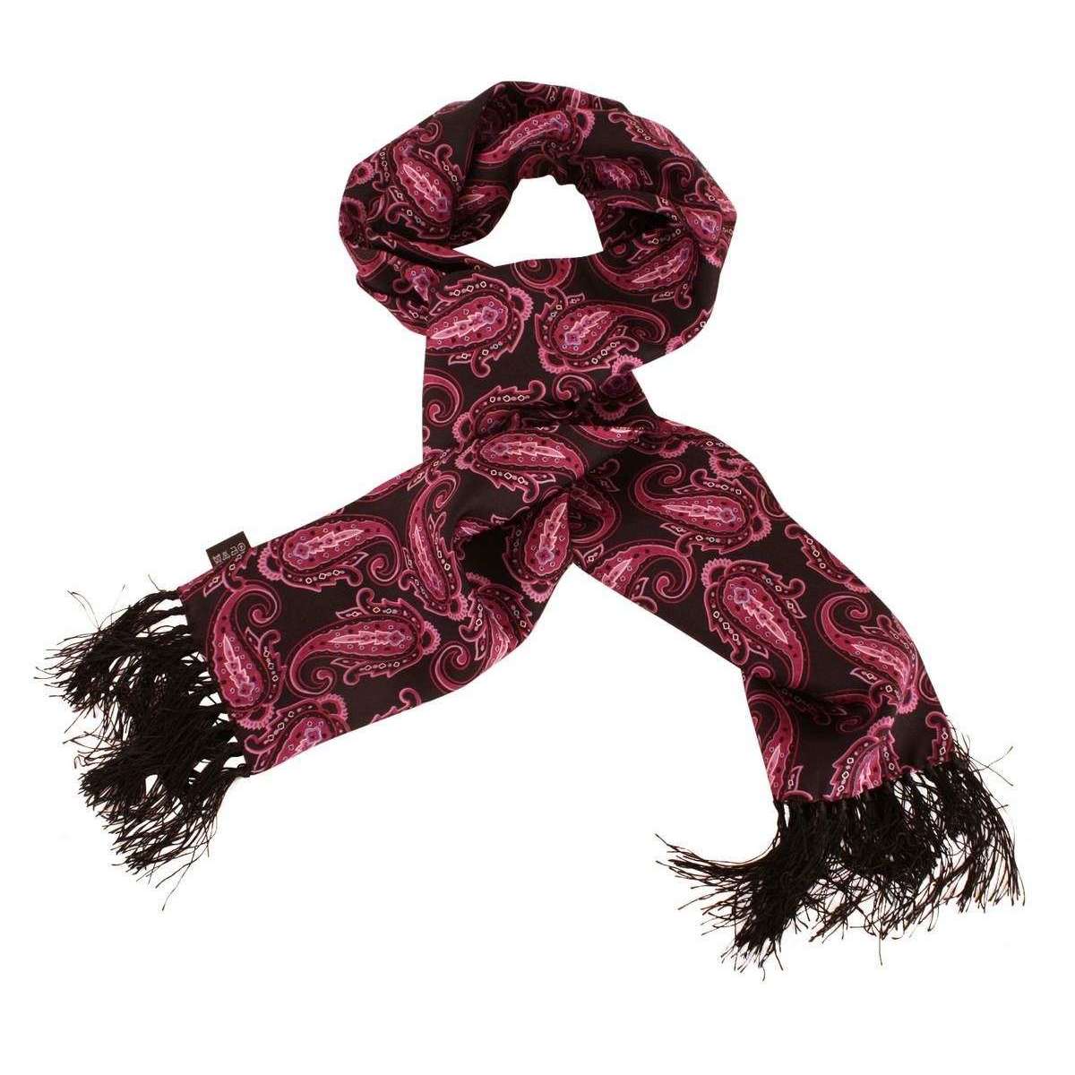 Knightsbridge Neckwear Paisley Aviator Silk Scarf - Purple - Image 4