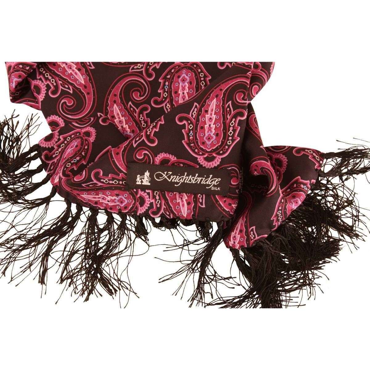 Knightsbridge Neckwear Paisley Aviator Silk Scarf - Purple - Image 5