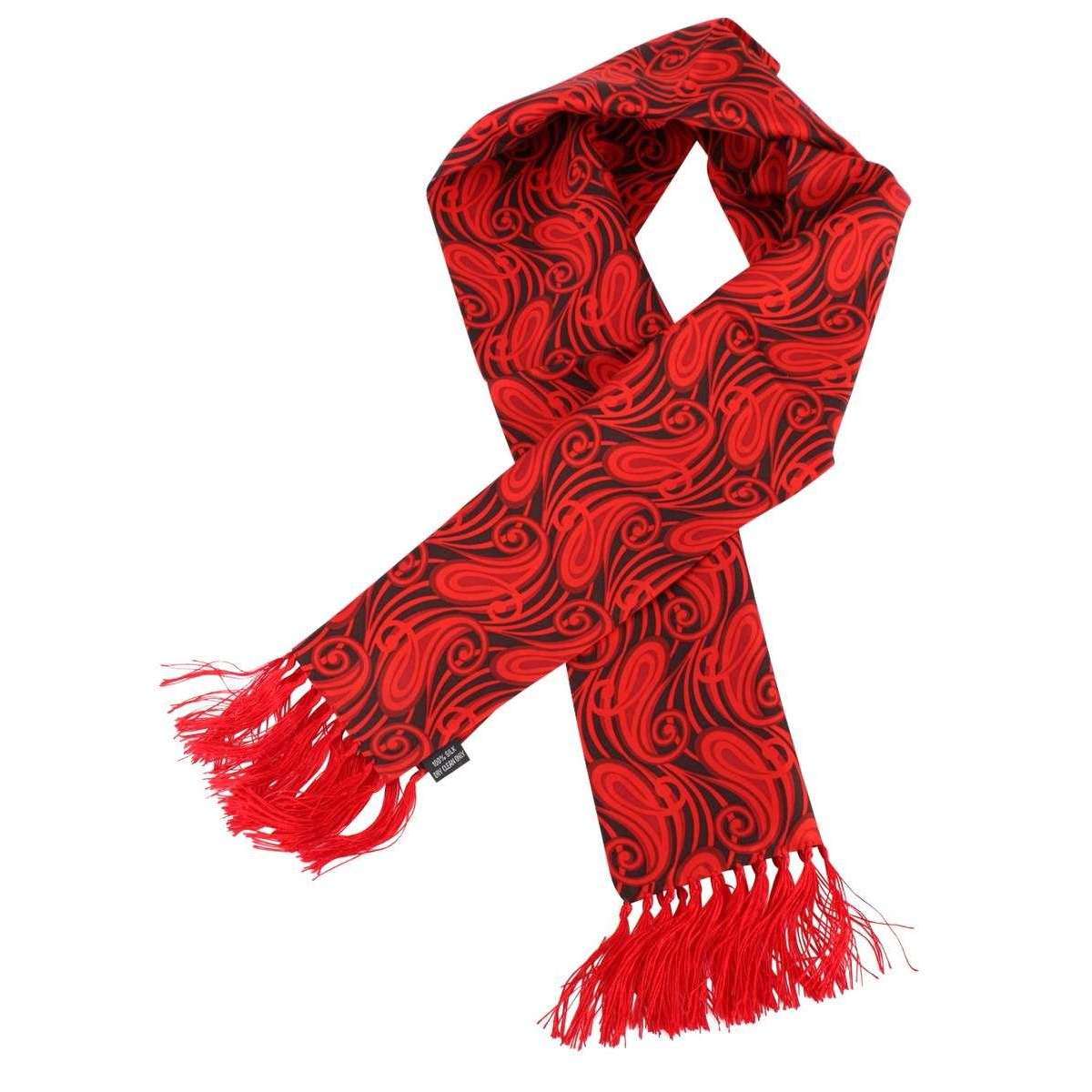 Knightsbridge Neckwear Paisley Aviator Silk Scarf - Red - Image 2