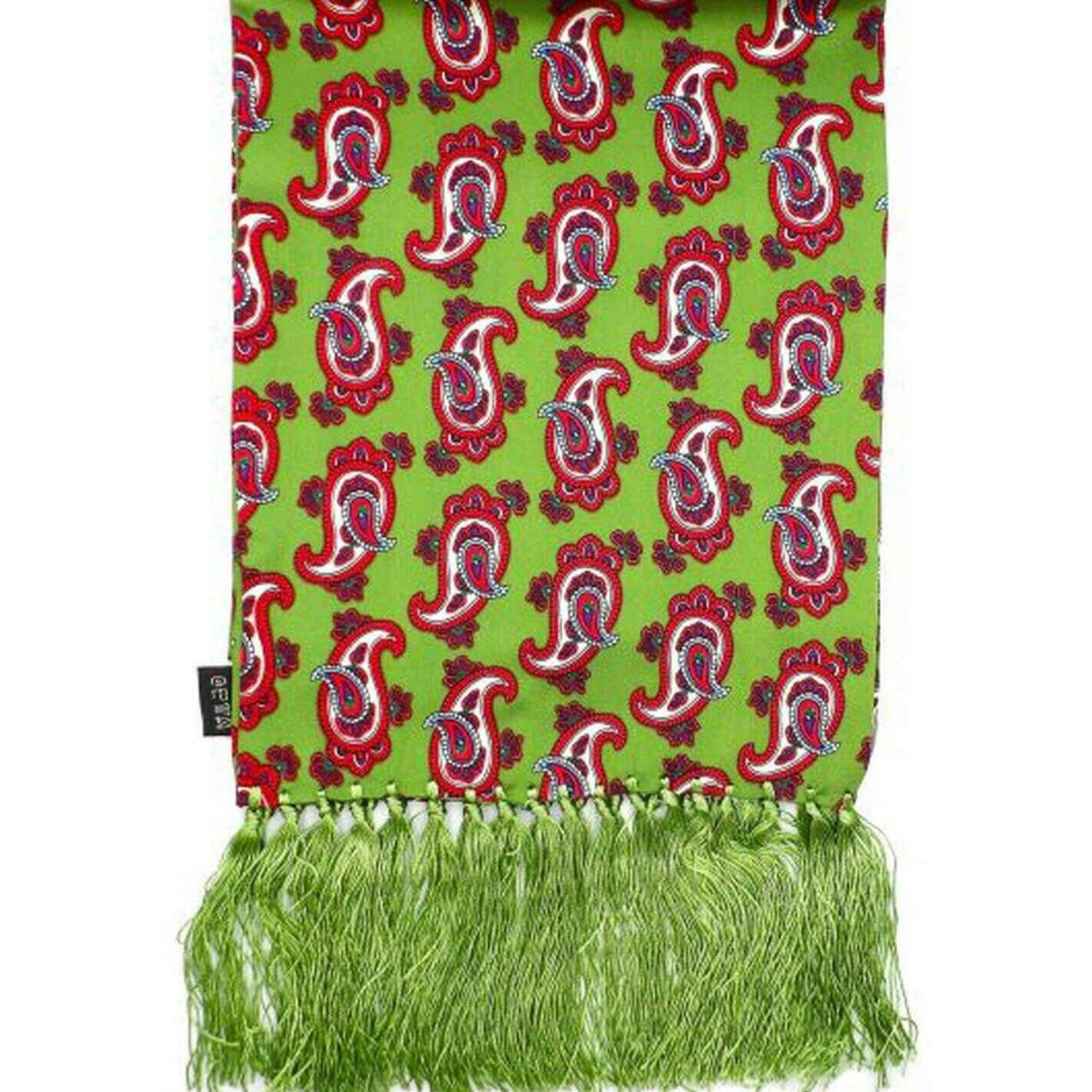 Knightsbridge Neckwear Paisley Silk Aviator Scarf - Green/Red