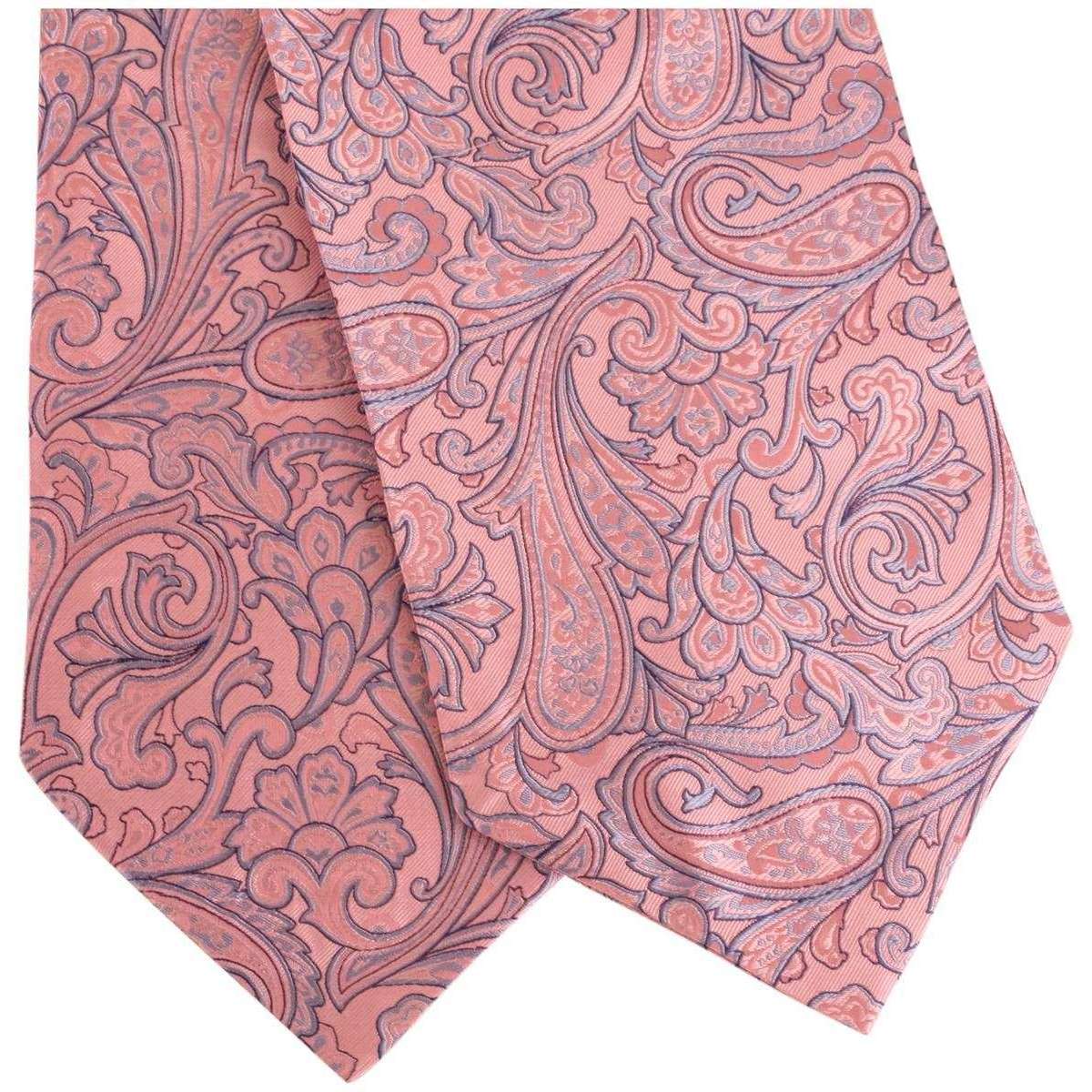 Knightsbridge Neckwear Paisley Silk Cravat - Pink - Image 3