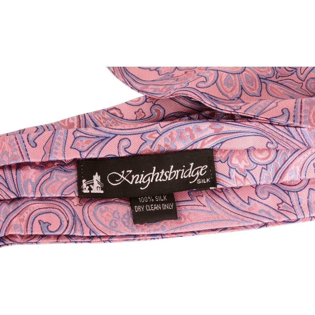 Knightsbridge Neckwear Paisley Silk Cravat - Pink - Image 6