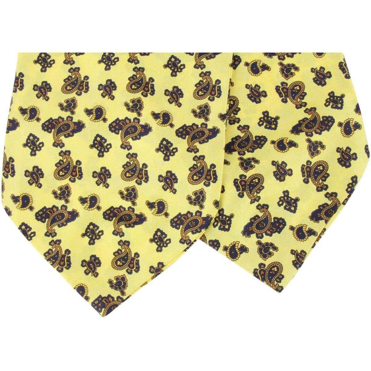 Knightsbridge Neckwear Paisley Silk Cravat - Yellow - Image 3