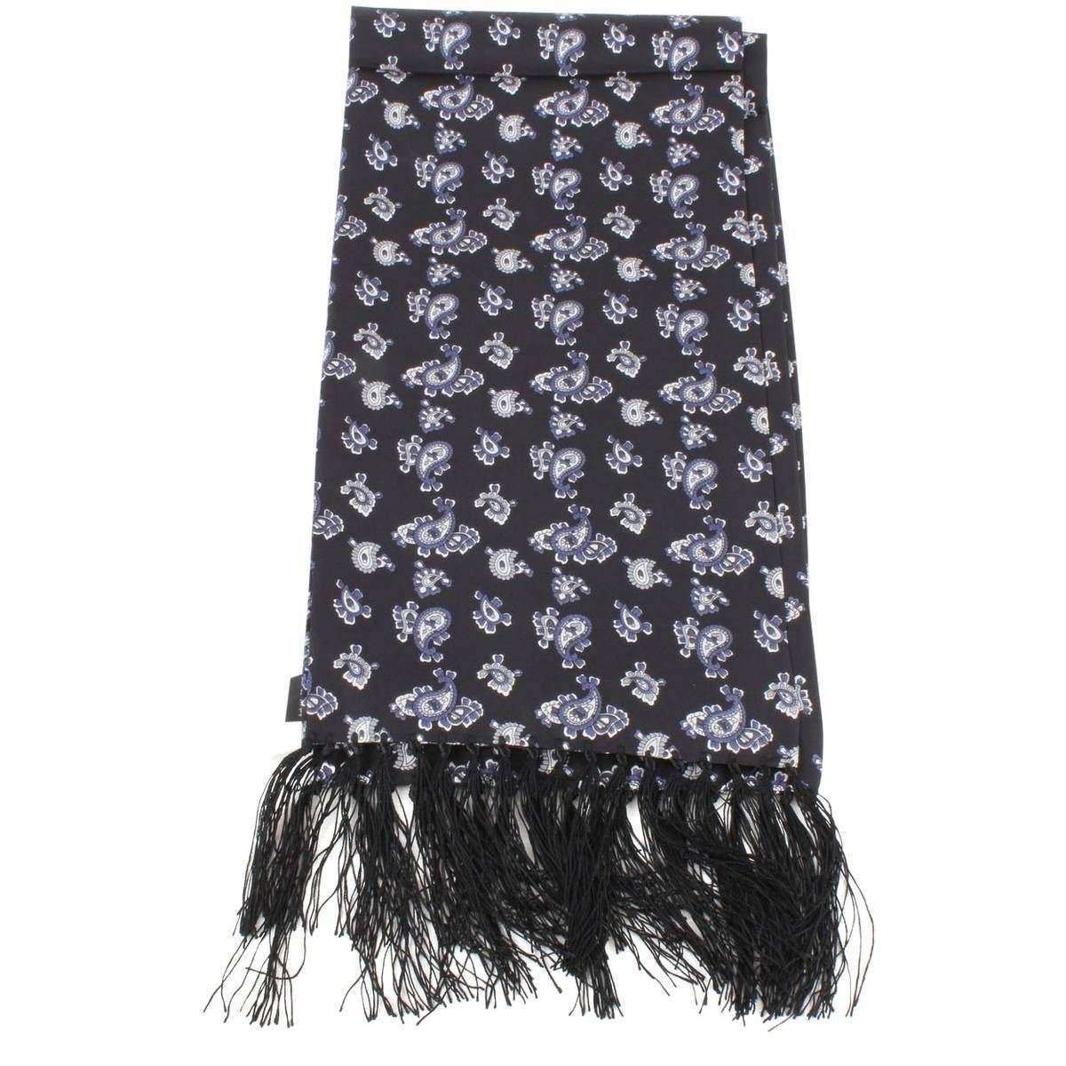 Knightsbridge Neckwear Paisley Silk Scarf - Black/Blue - Image 3