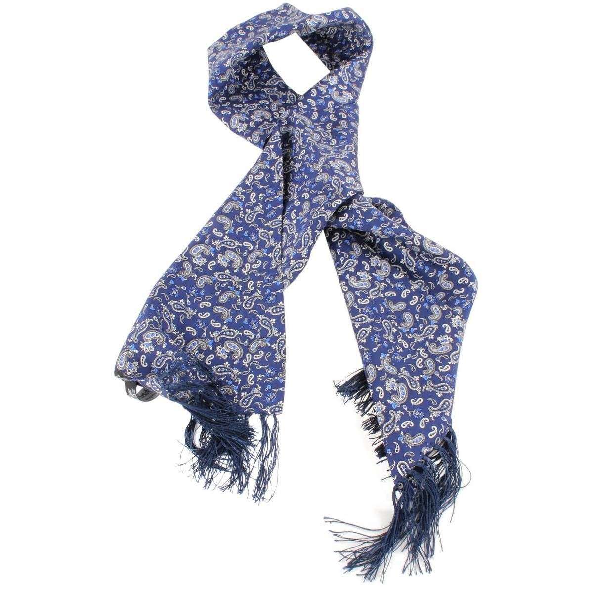 Knightsbridge Neckwear Paisley Silk Scarf - Blue - Image 4