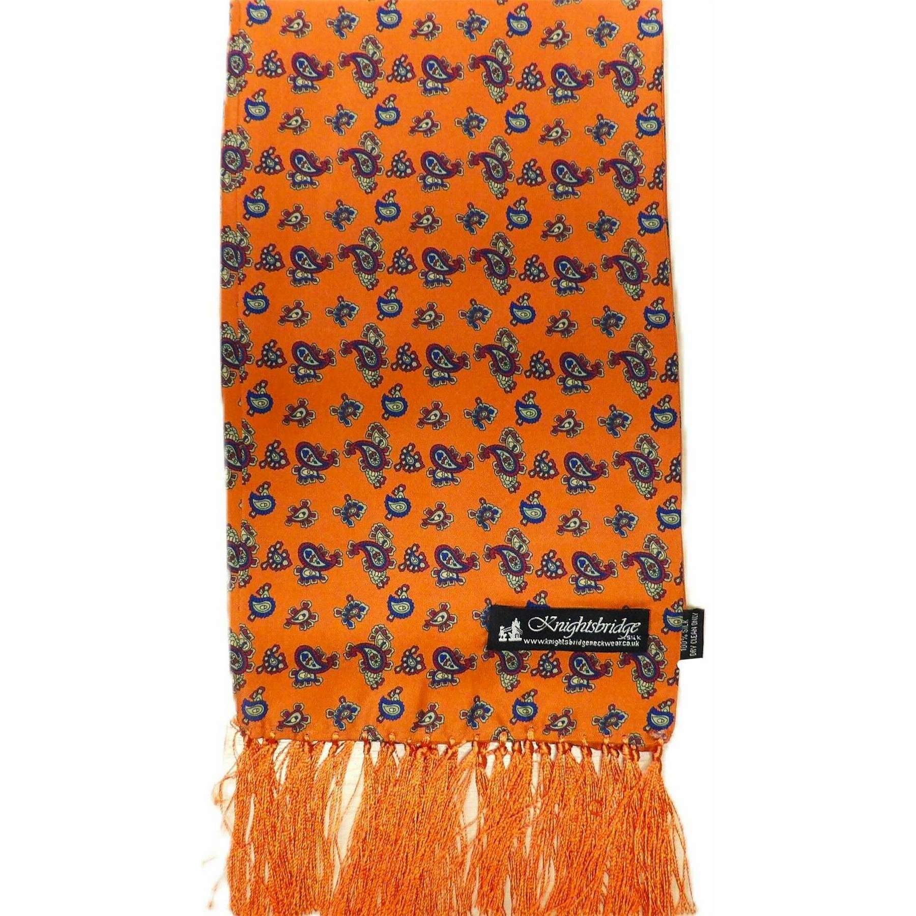 Knightsbridge Neckwear Paisley Silk Scarf - Burnt Orange