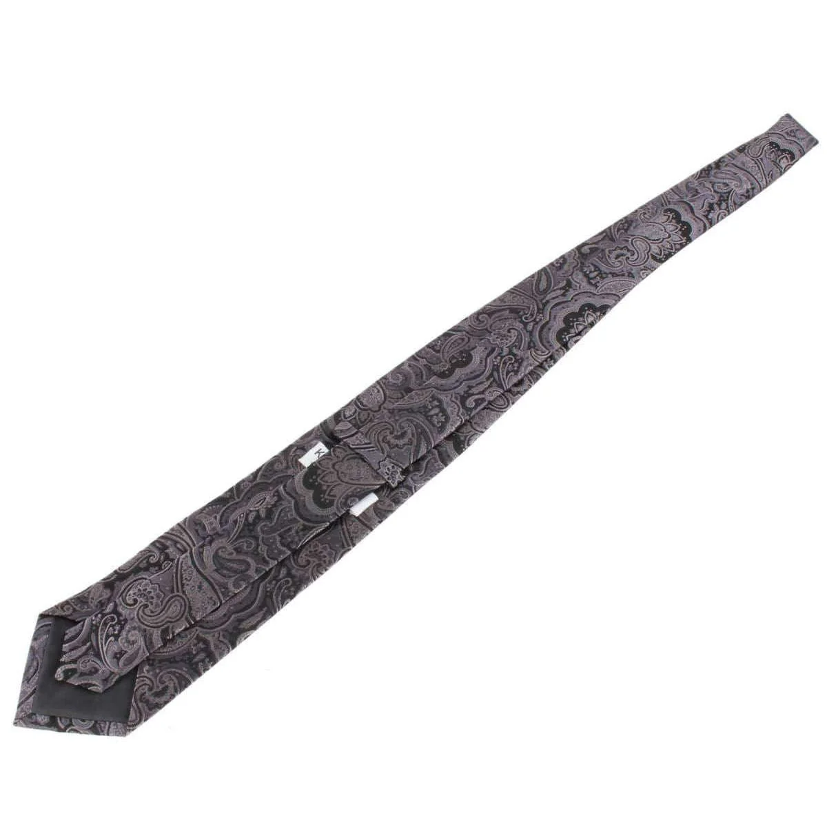 Knightsbridge Neckwear Paisley Silk Tie - Grey - Image 5