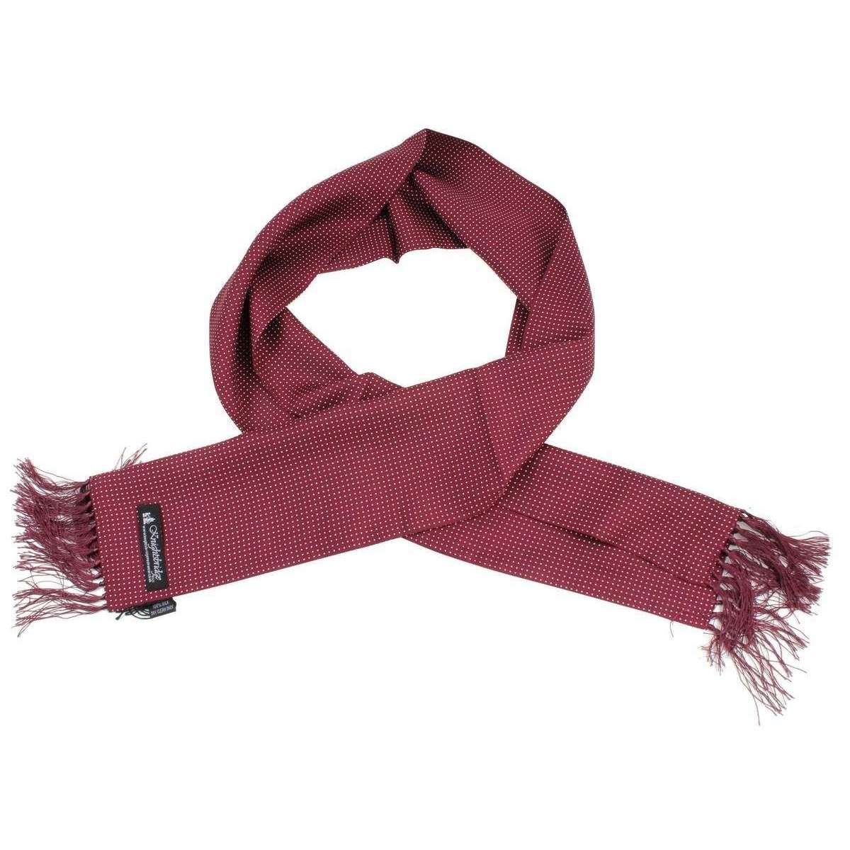 Knightsbridge Neckwear Pin Dot Dress Scarf - Burgundy - Image 2