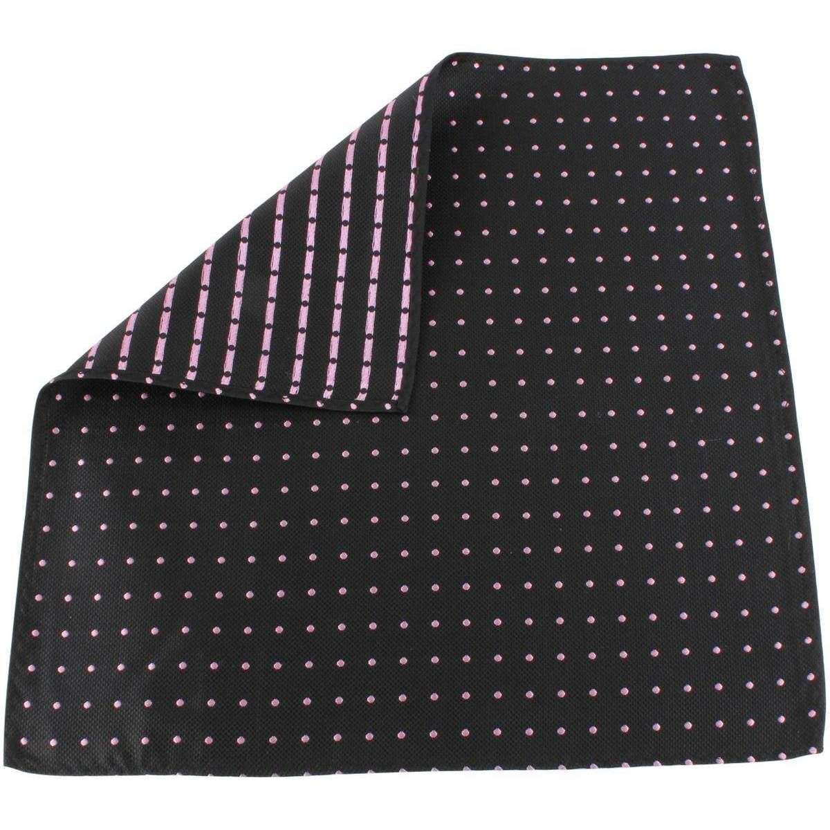 Knightsbridge Neckwear Pin Dot Silk Pocket Square - Black/Pink - Image 4