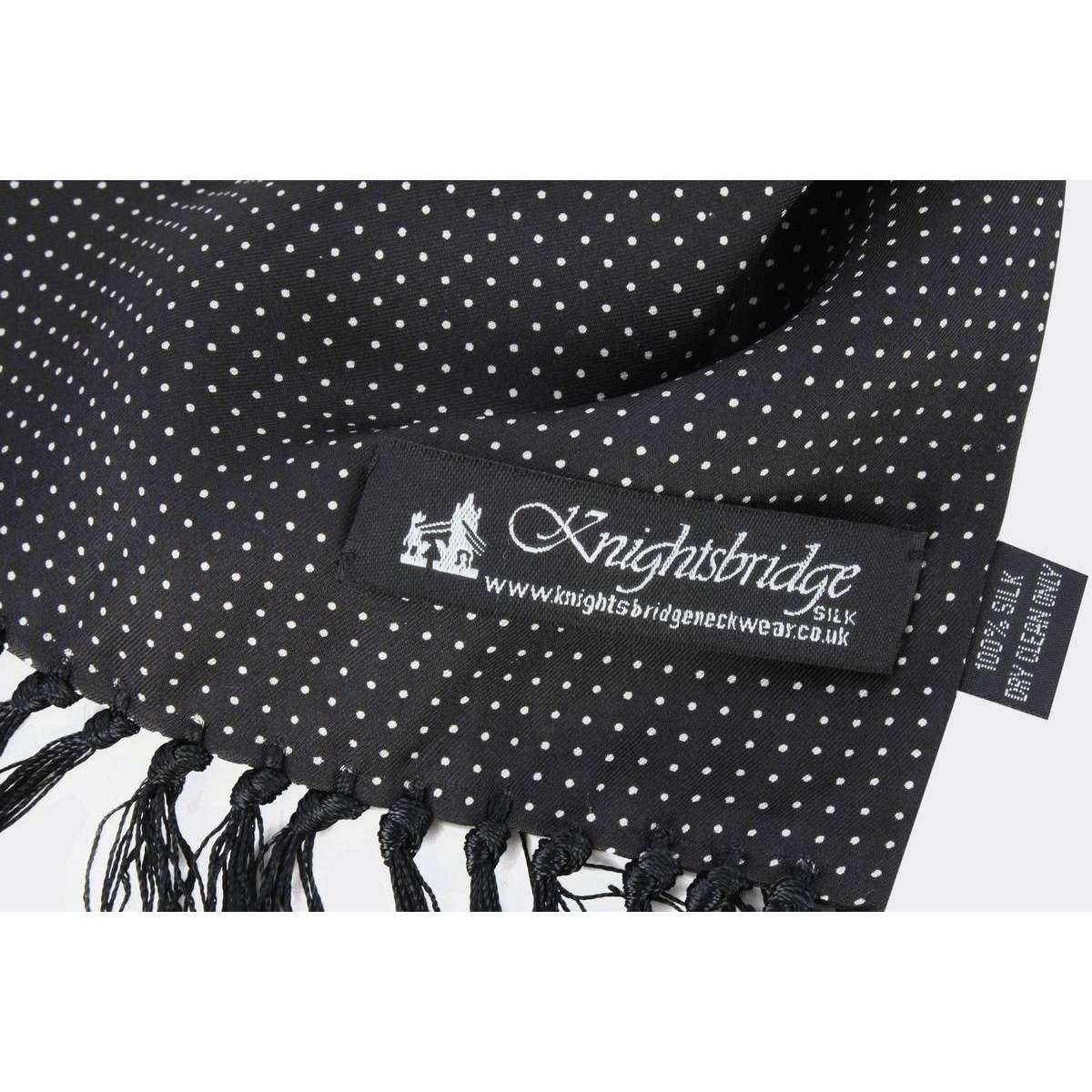 Knightsbridge Neckwear Pin Dot Silk Scarf - Black - Image 5