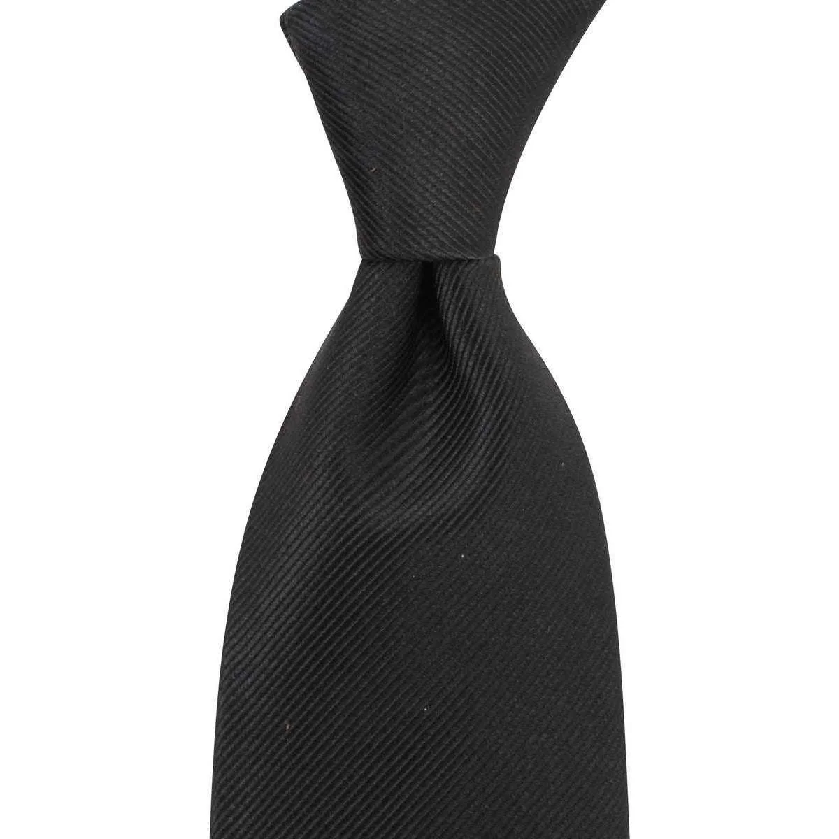Knightsbridge Neckwear Plain Diagonal Ribbed Tie - Black - Image 2