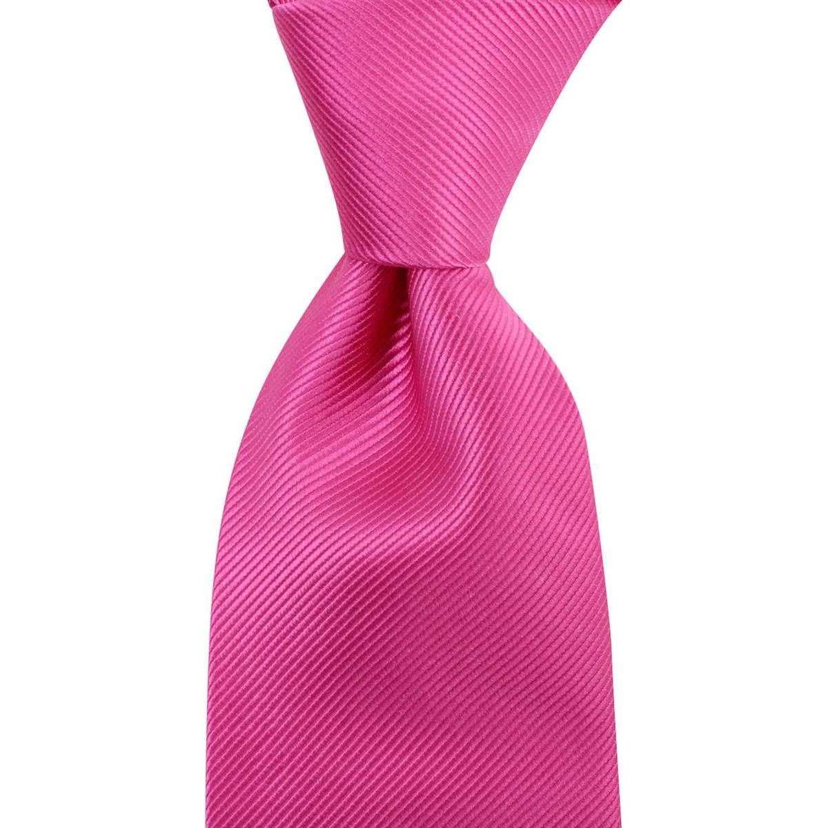 Knightsbridge Neckwear Plain Diagonal Ribbed Tie - Pink - Image 2