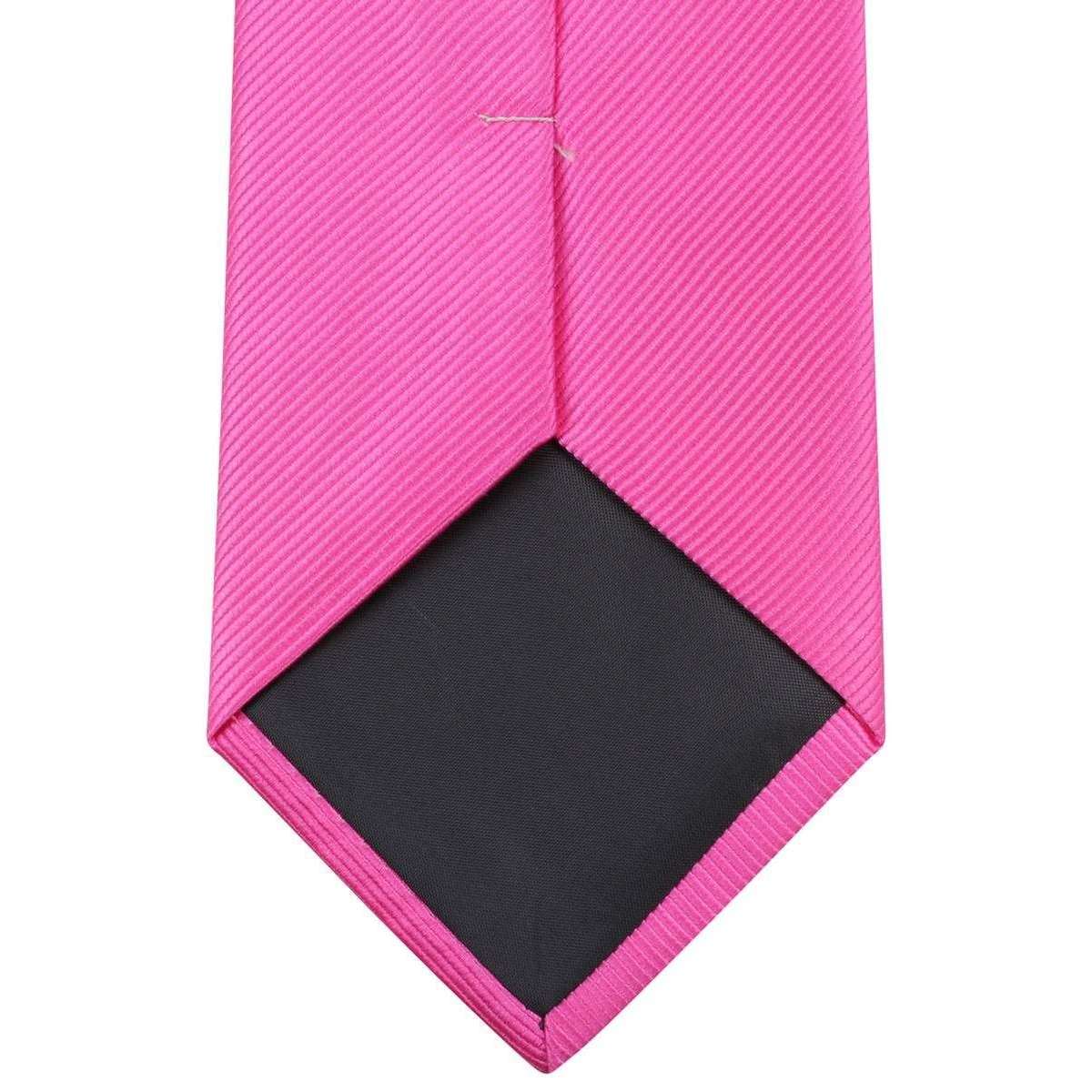 Knightsbridge Neckwear Plain Diagonal Ribbed Tie - Pink - Image 4
