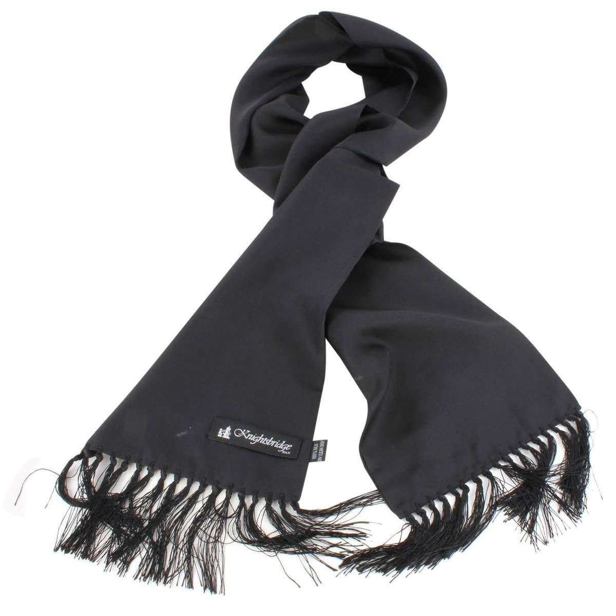 Knightsbridge Neckwear Plain Silk Scarf - Black - Image 4