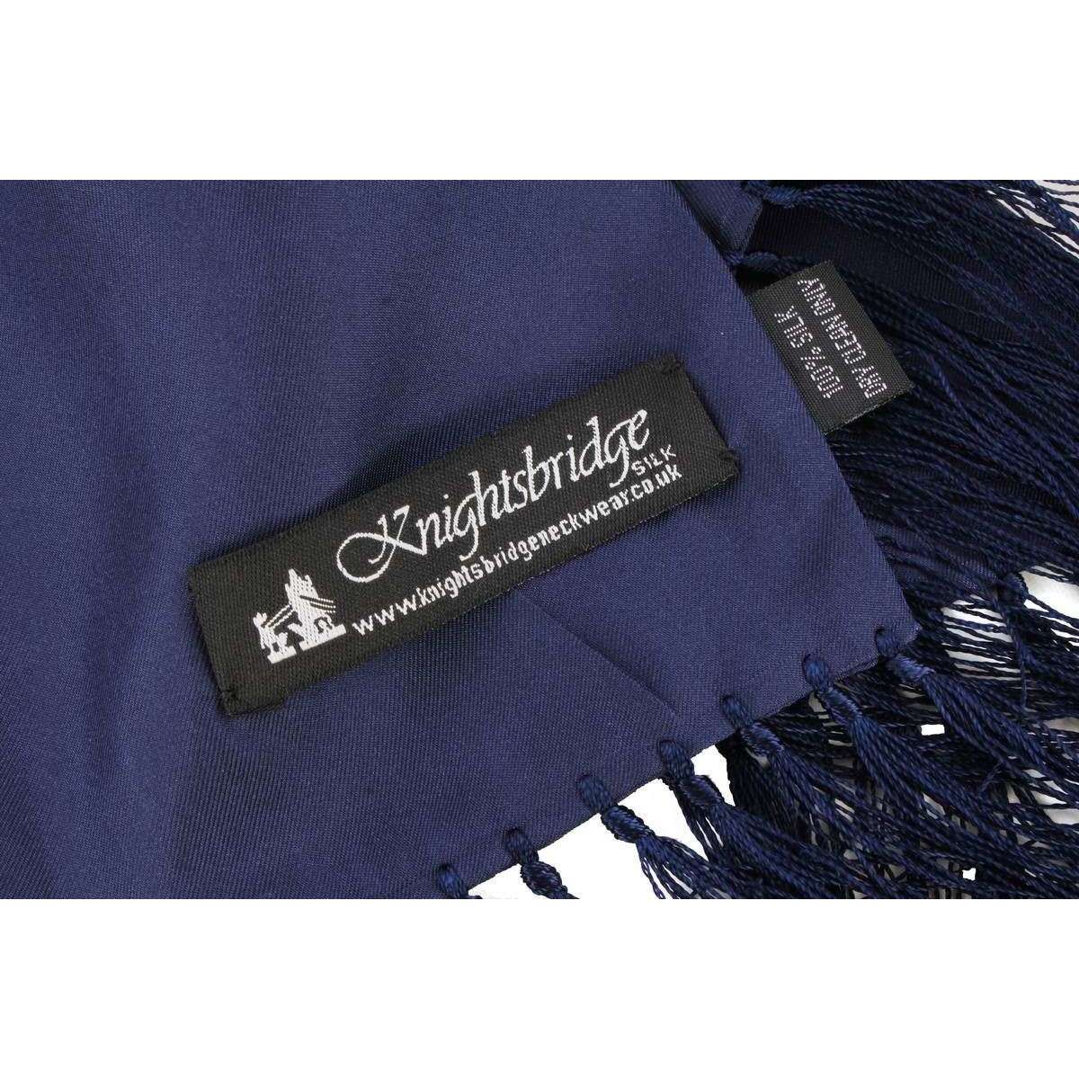 Knightsbridge Neckwear Plain Silk Scarf - Navy - Image 5
