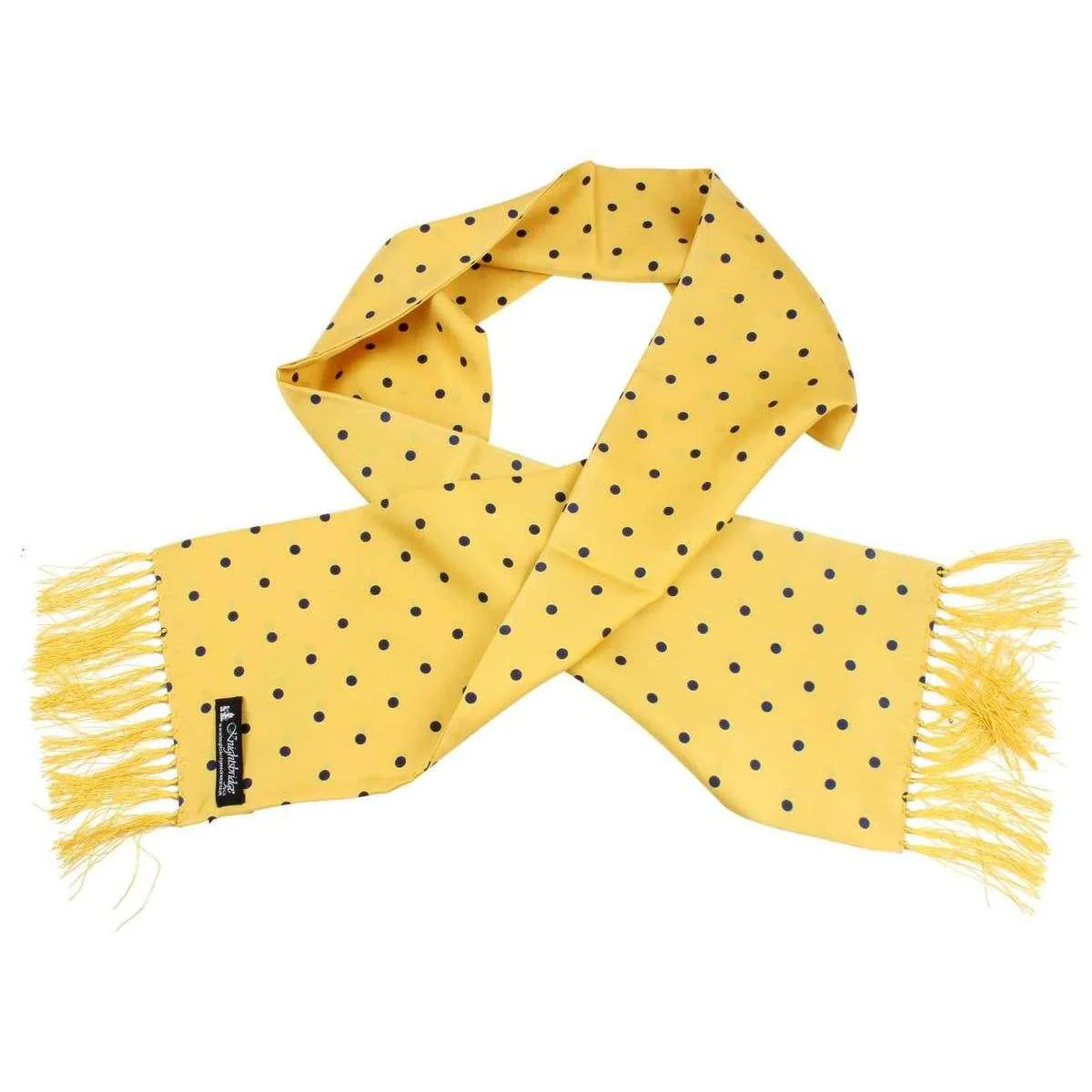 Knightsbridge Neckwear Polka Dot Dress Scarf - Yellow/Navy - Image 2