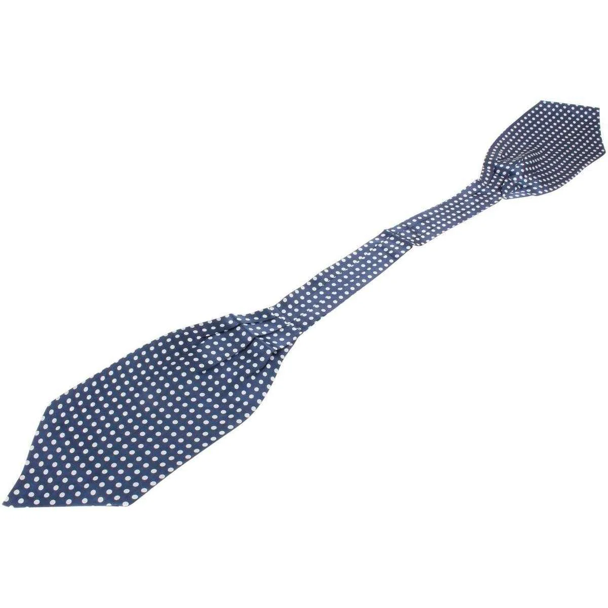 Knightsbridge Neckwear Polka Dot Silk Cravat - Blue/White - Image 5