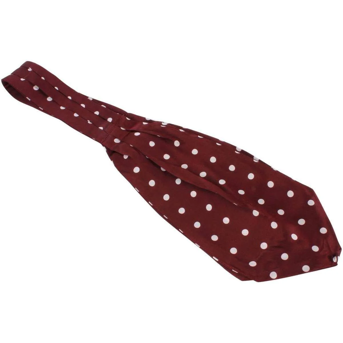 Knightsbridge Neckwear Polka Dot Silk Cravat - Wine/White - Image 4