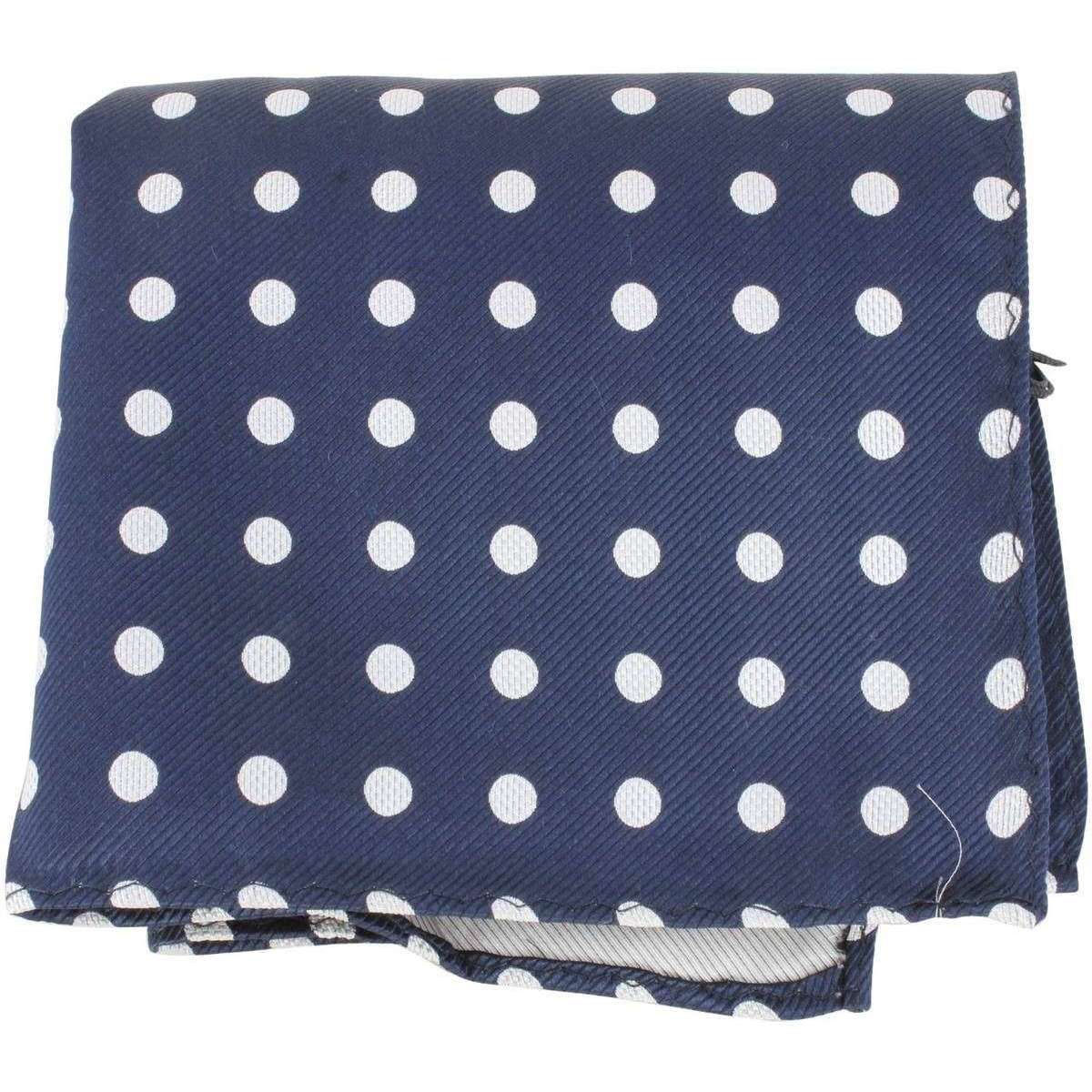 Knightsbridge Neckwear Polka Dot Silk Pocket Square - Navy/White