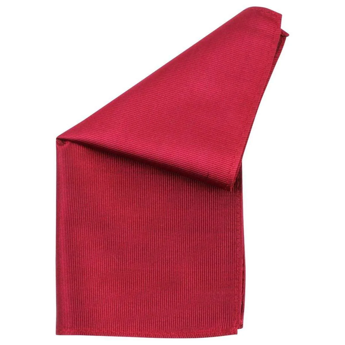 Knightsbridge Neckwear Ribbed Silk Pocket Square - Crimson Red - Image 2