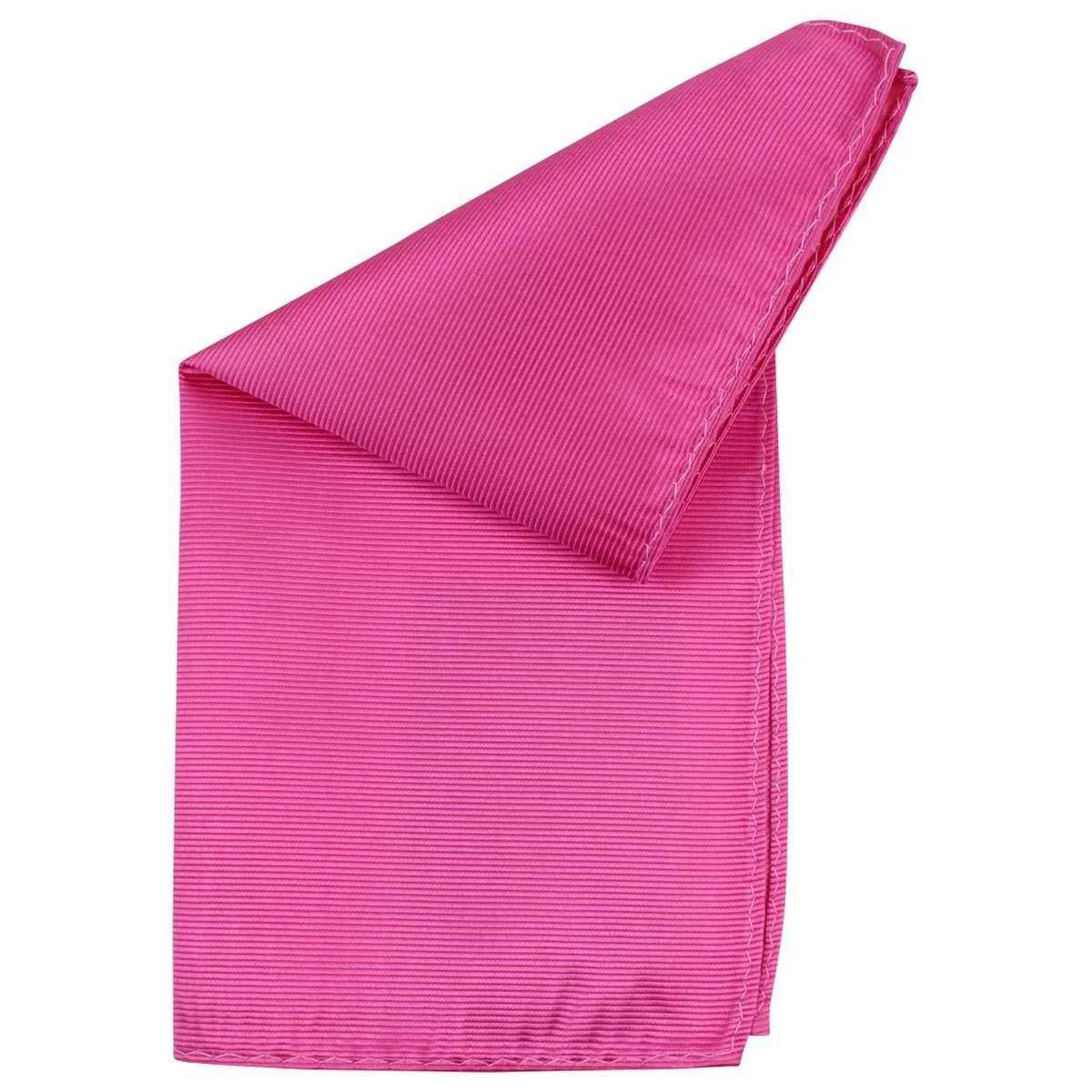 Knightsbridge Neckwear Ribbed Silk Pocket Square - Fuchsia - Image 2