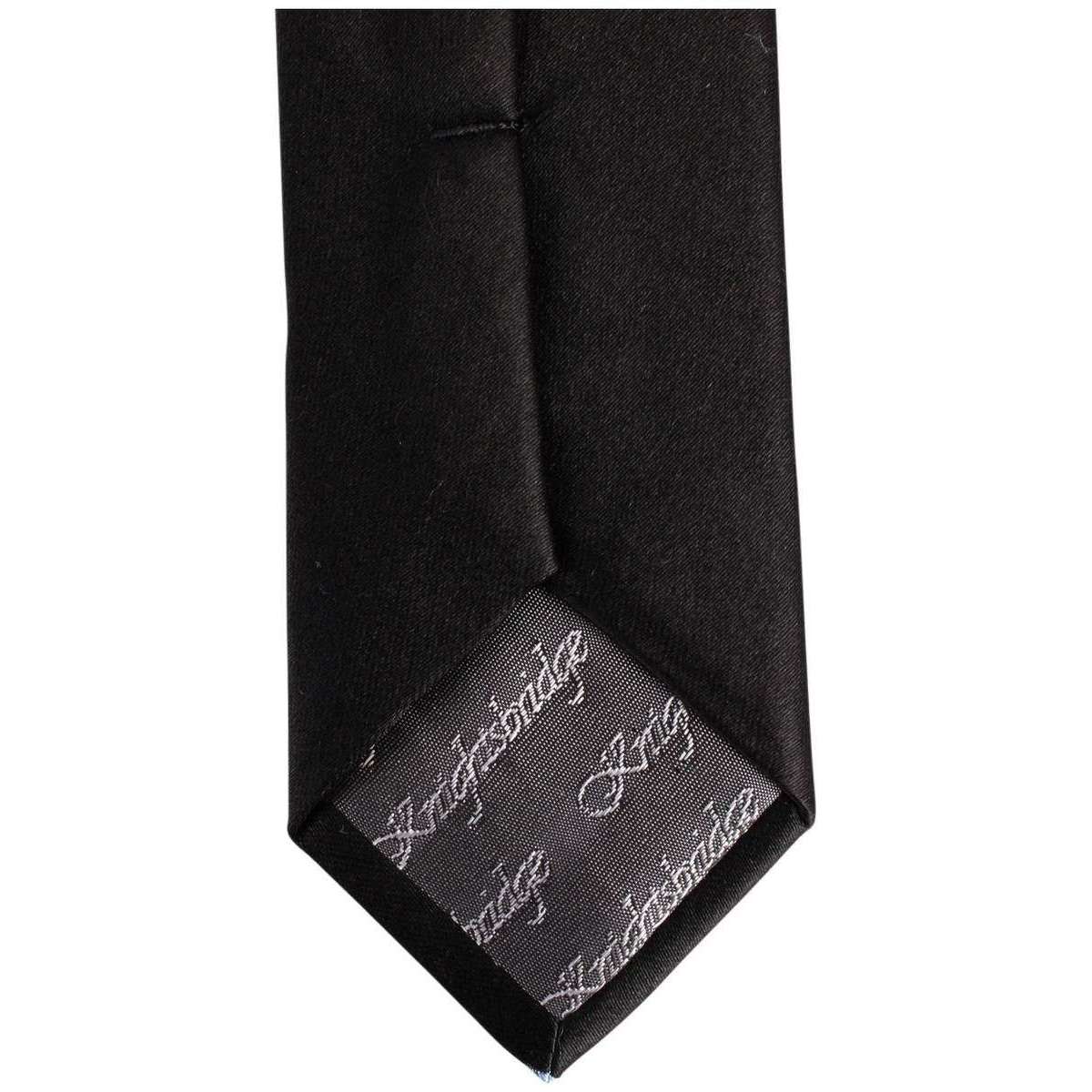 Knightsbridge Neckwear Single Striped Silk Skinny Tie - Black/Blue - Image 2