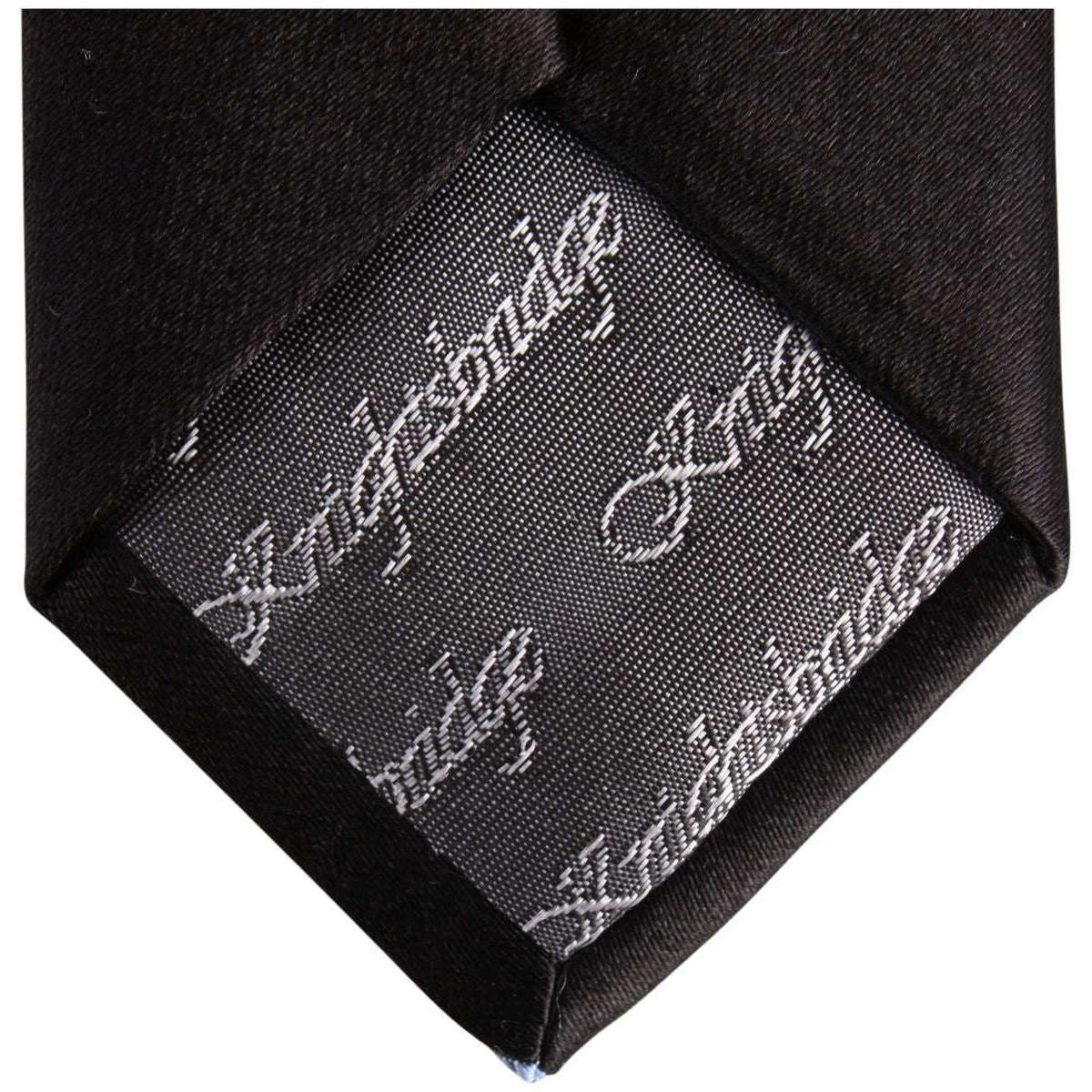 Knightsbridge Neckwear Single Striped Silk Skinny Tie - Black/Blue - Image 3