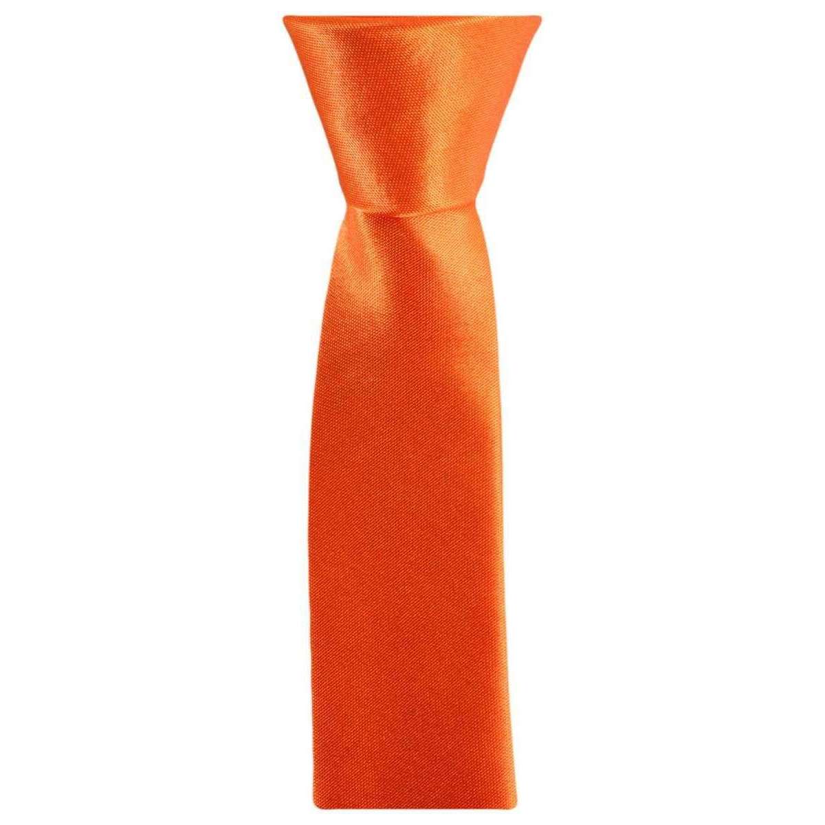 Knightsbridge Neckwear Skinny Polyester Tie - Bright Orange - Image 2