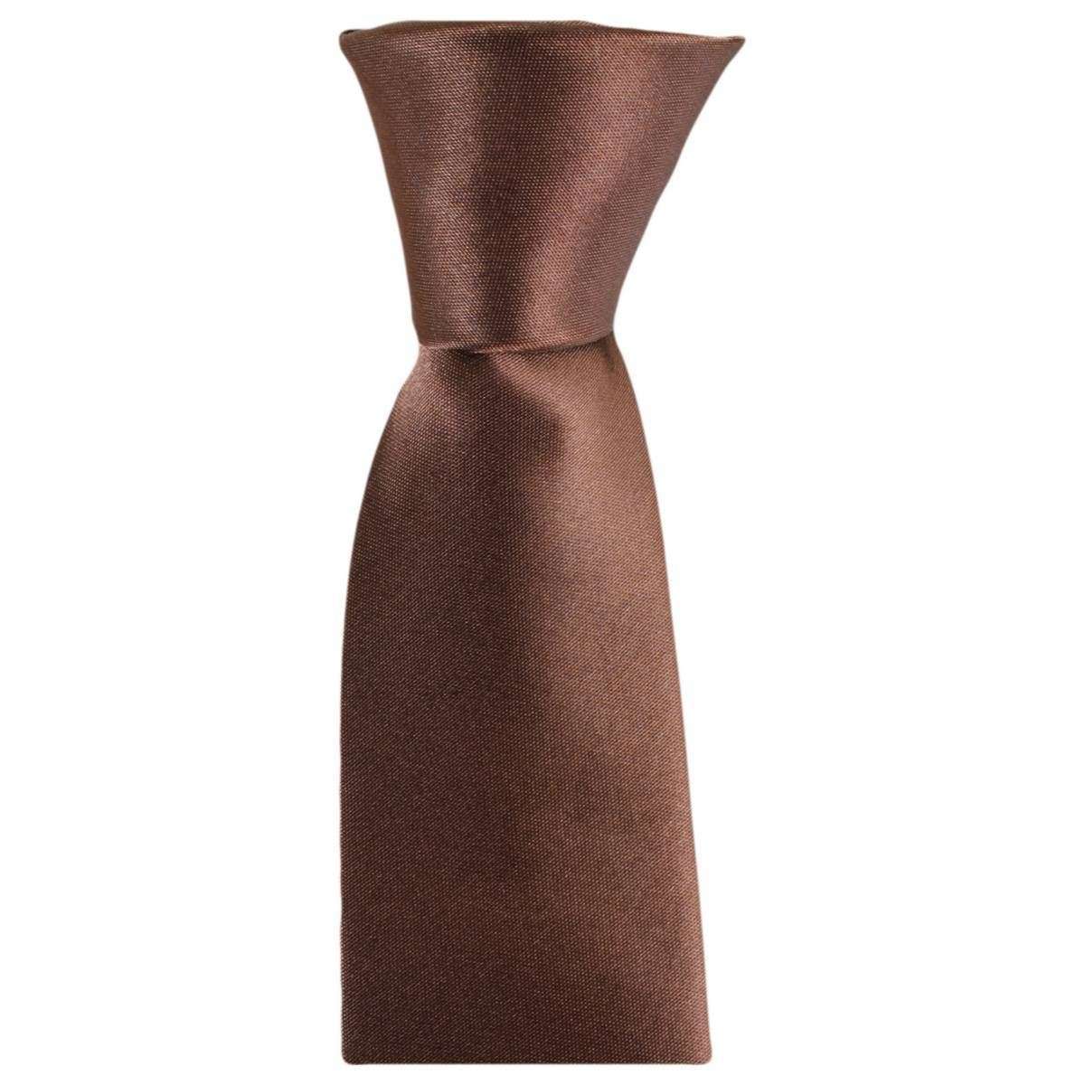 Knightsbridge Neckwear Slim Polyester Tie - Dark Brown - Image 2