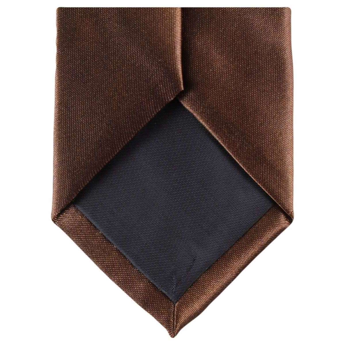 Knightsbridge Neckwear Slim Polyester Tie - Dark Brown - Image 4