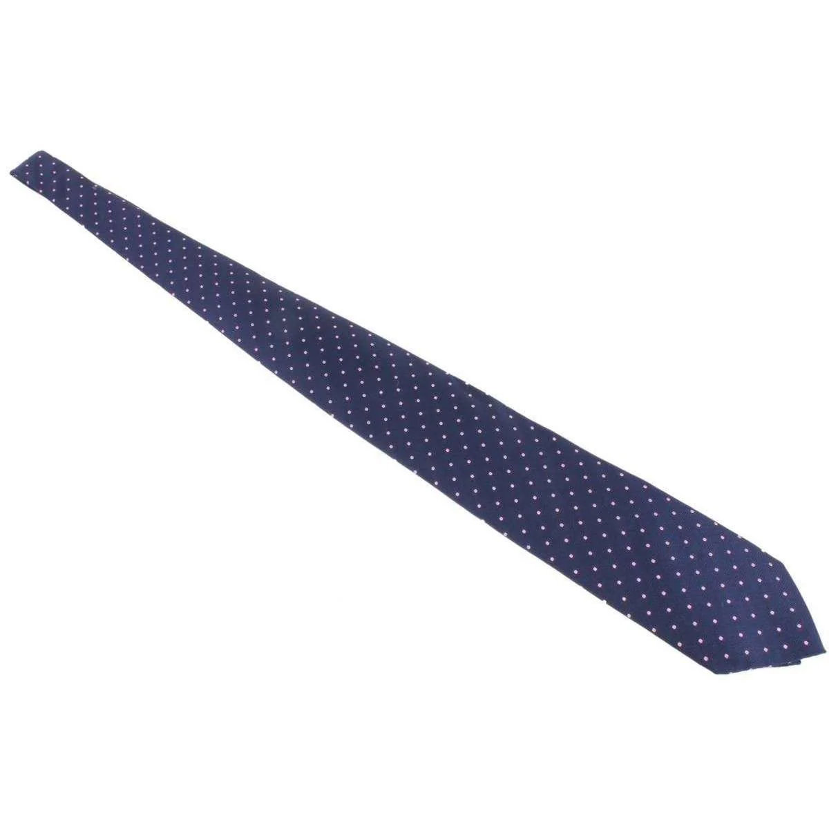 Knightsbridge Neckwear Spotted Silk Tie - Navy/Pink - Image 4